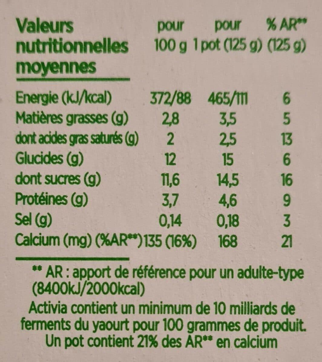 Activia Activia fruits 125 g x 8 abricot - poire - figue - cerise packshot