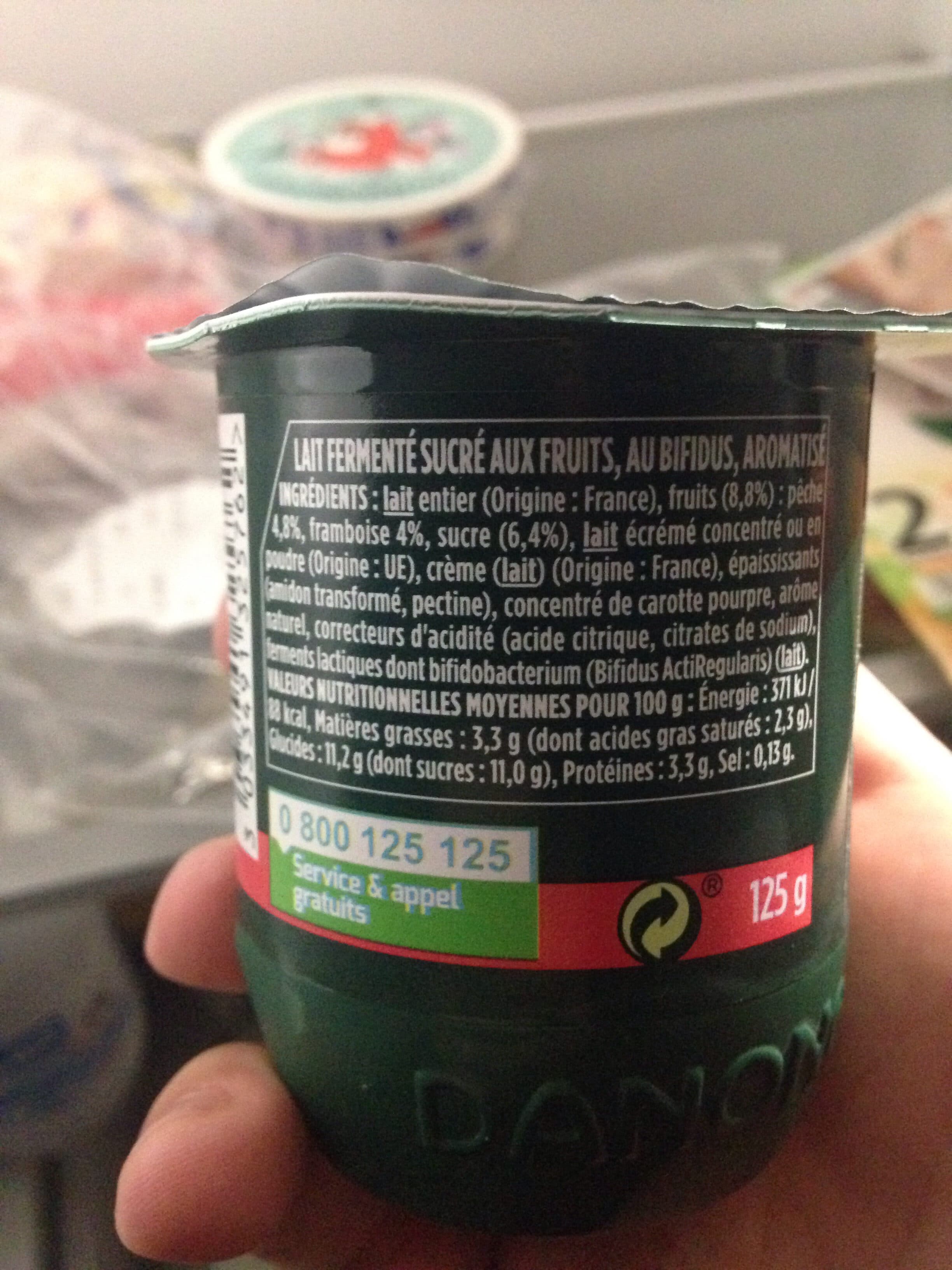 Activia Activia fruits 125 g x 4 peche - framboise packshot