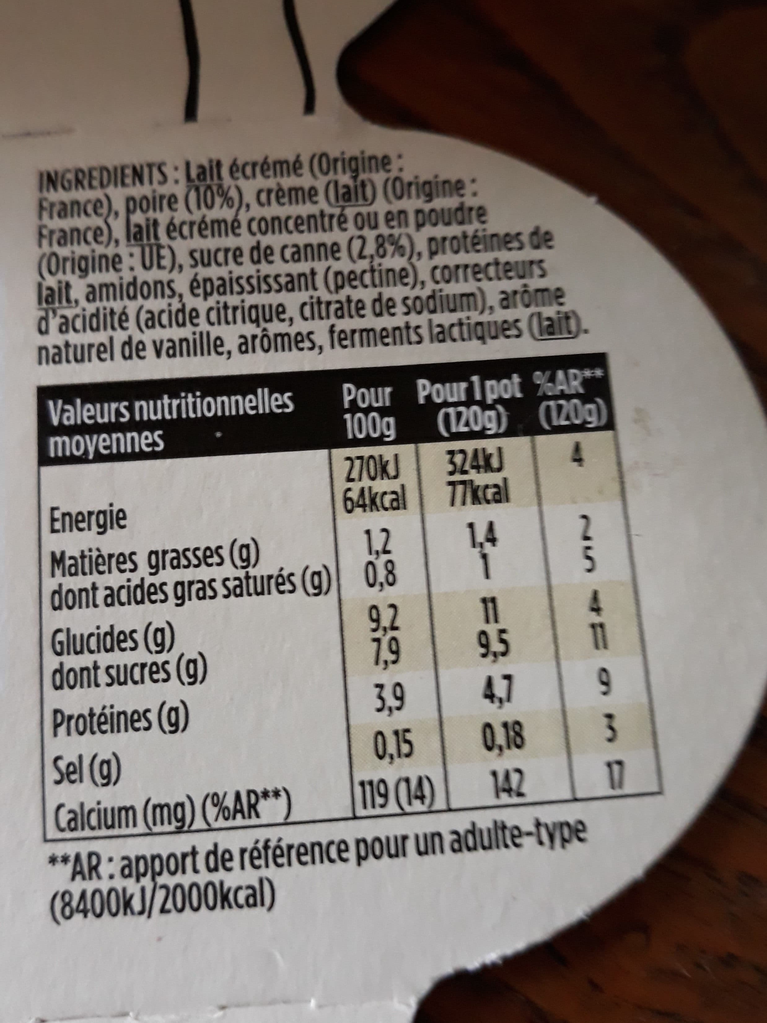 Danone Light & Free - Poire & Pointe de Vanille packshot