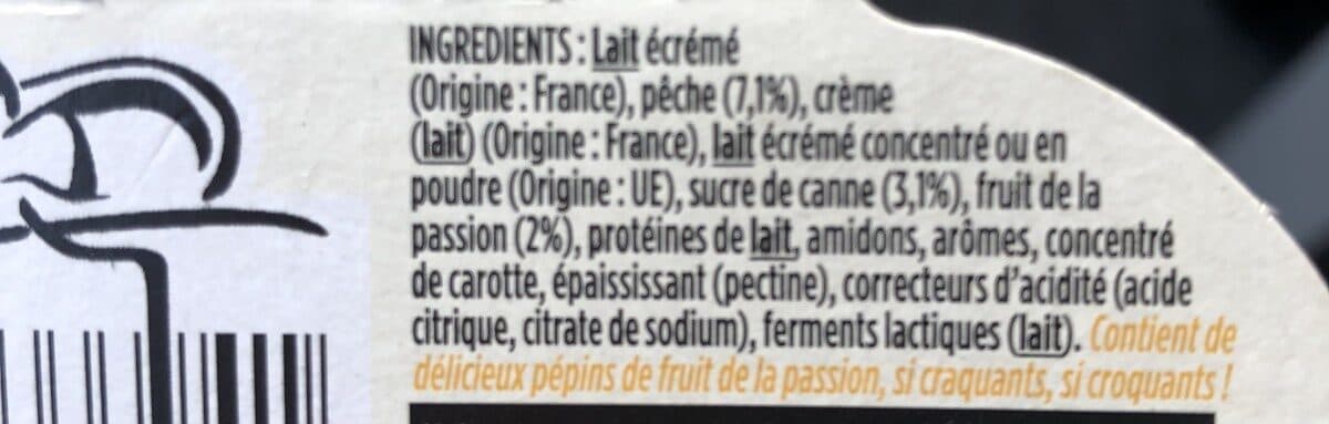 Danone Light & free peche passion 120 g x 4 packshot