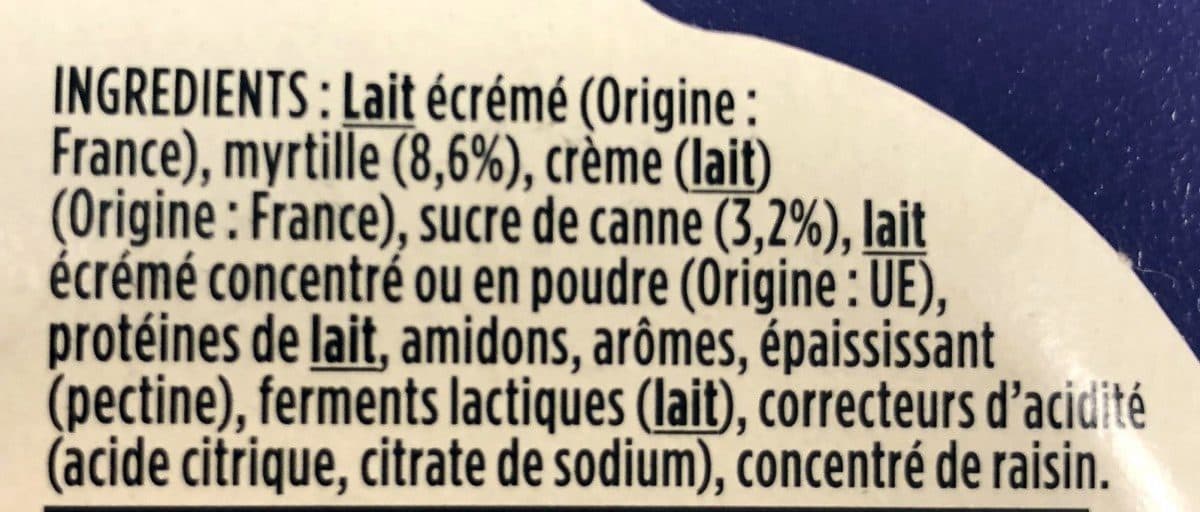 Danone Light & free myrtille 120 g x 4 packshot