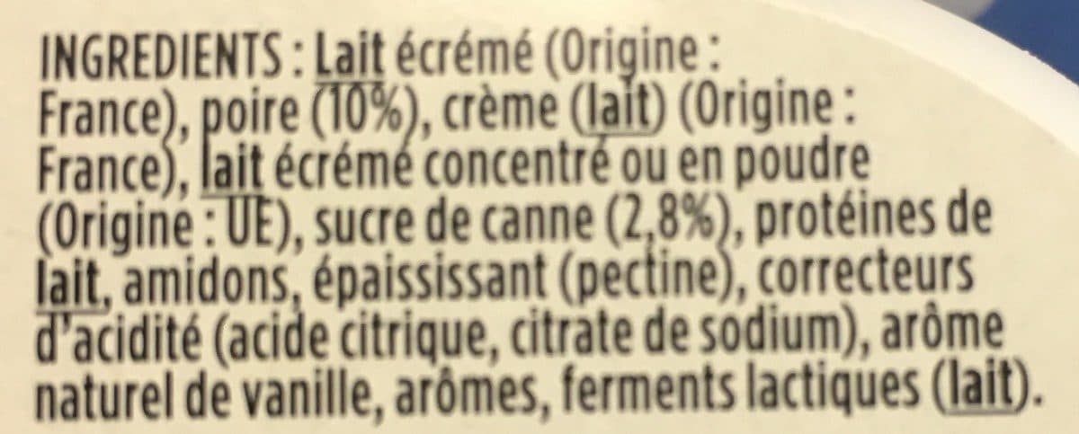 Danone Light & Free Poire & Pointe de Vanille packshot