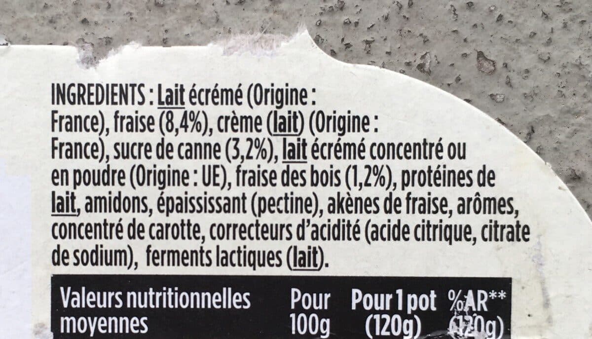 Danone Light & free fraise des bois 120 g x 4 packshot