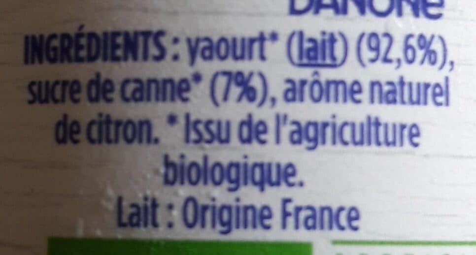 Danone Danone bio citron 125 g x 4 packshot