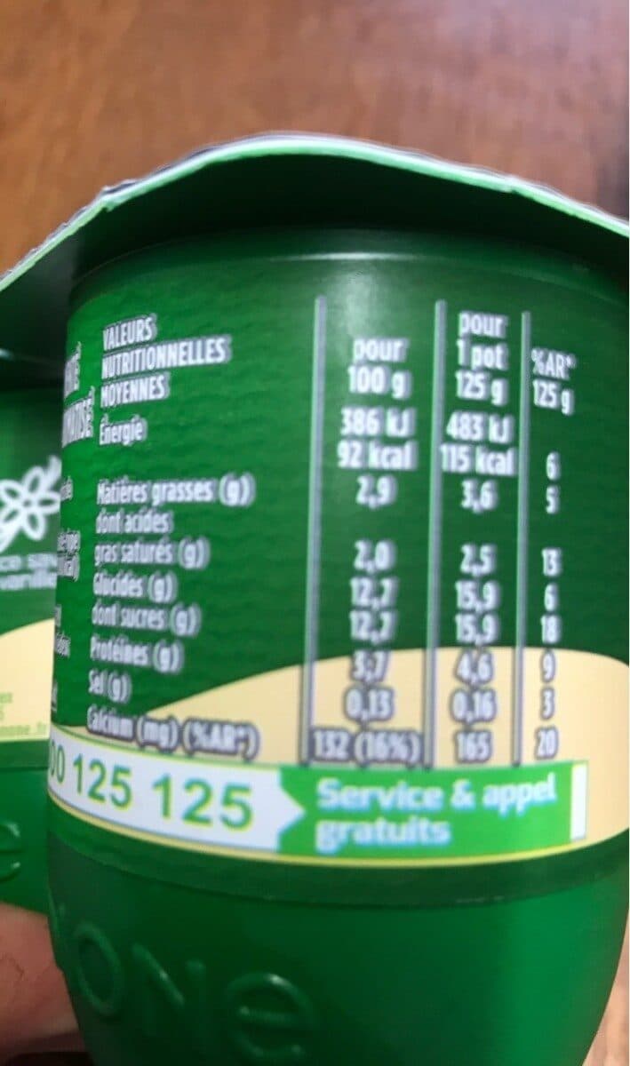 DANONE Activia bifidus saveur vanille sans arome artificiel 125 g x 4 packshot