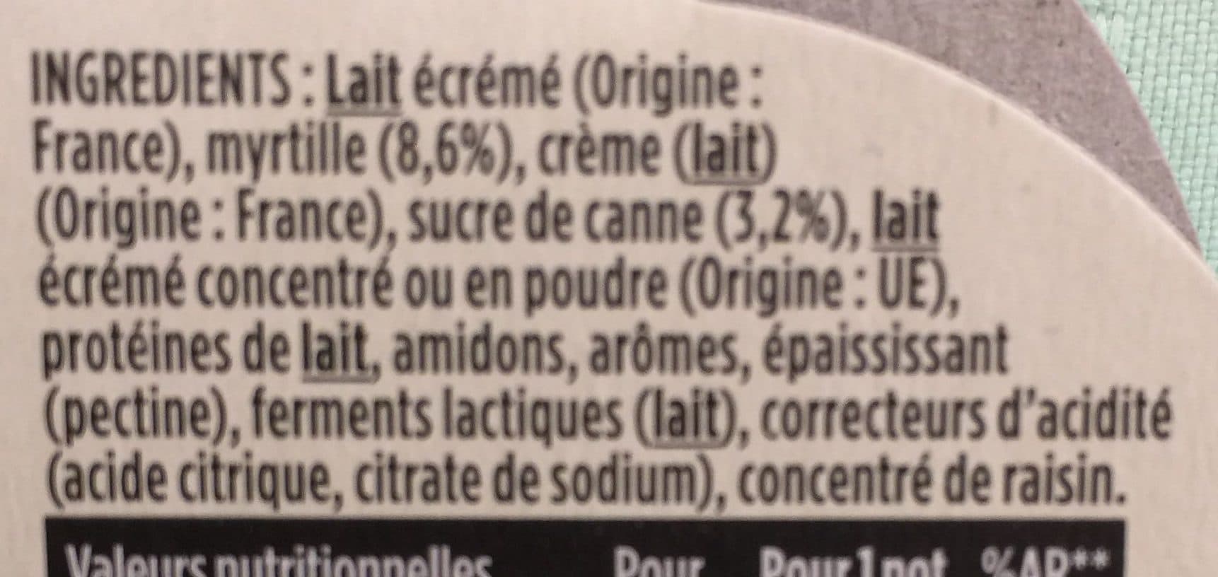 Danone Light & Free Myrtille Sauvage packshot