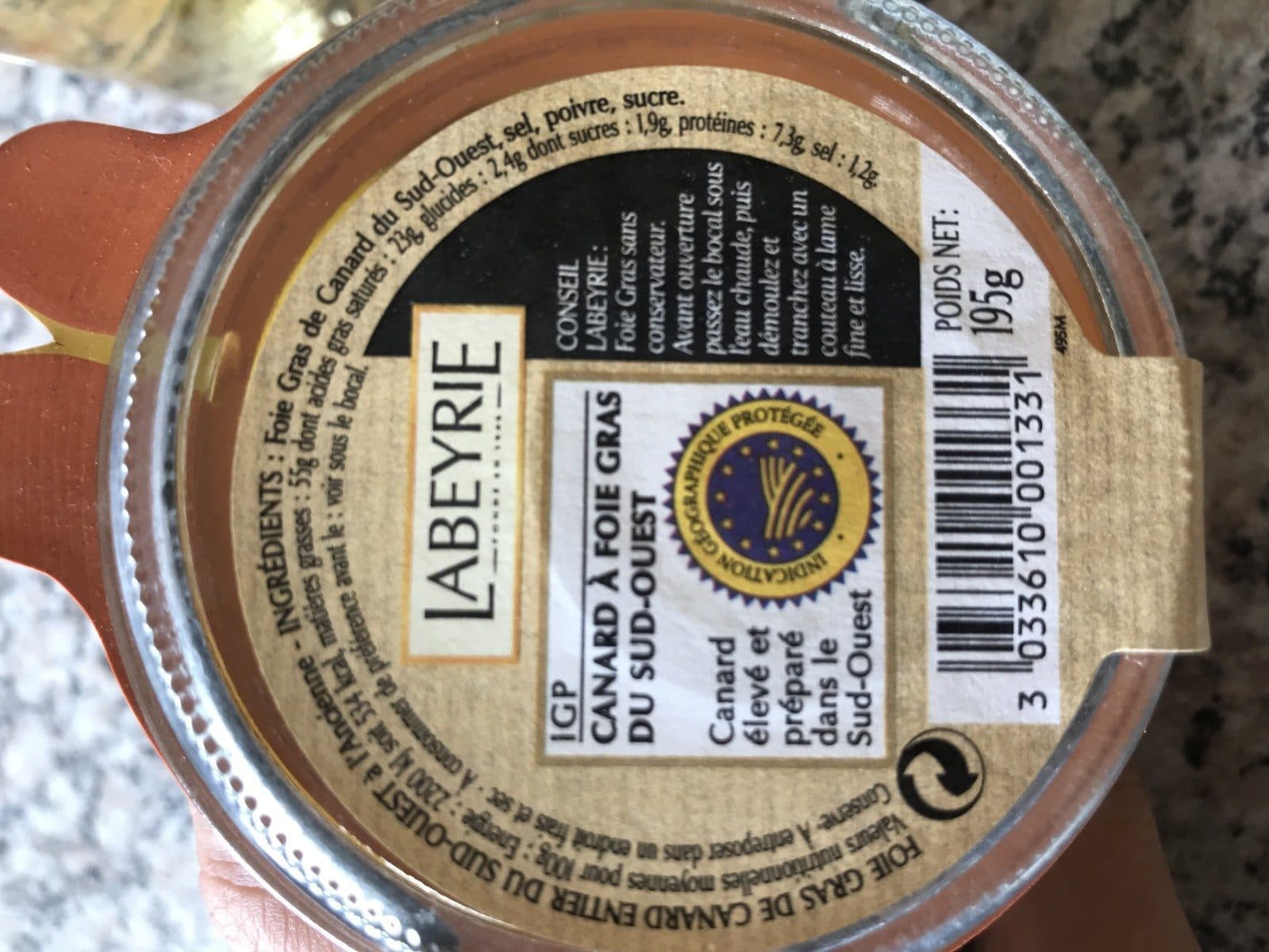 Labeyrie Foie gras de canard entier du Sud Ouest à l'Ancienne IGP packshot