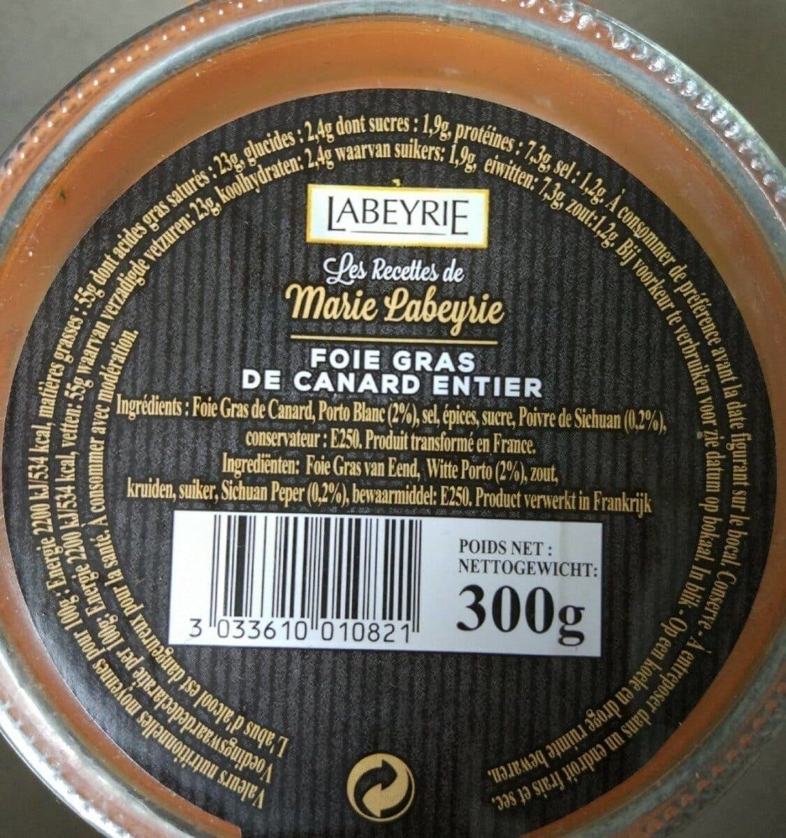 Labeyrie Foie gras de canard entier porto et poivre de Sichuan packshot