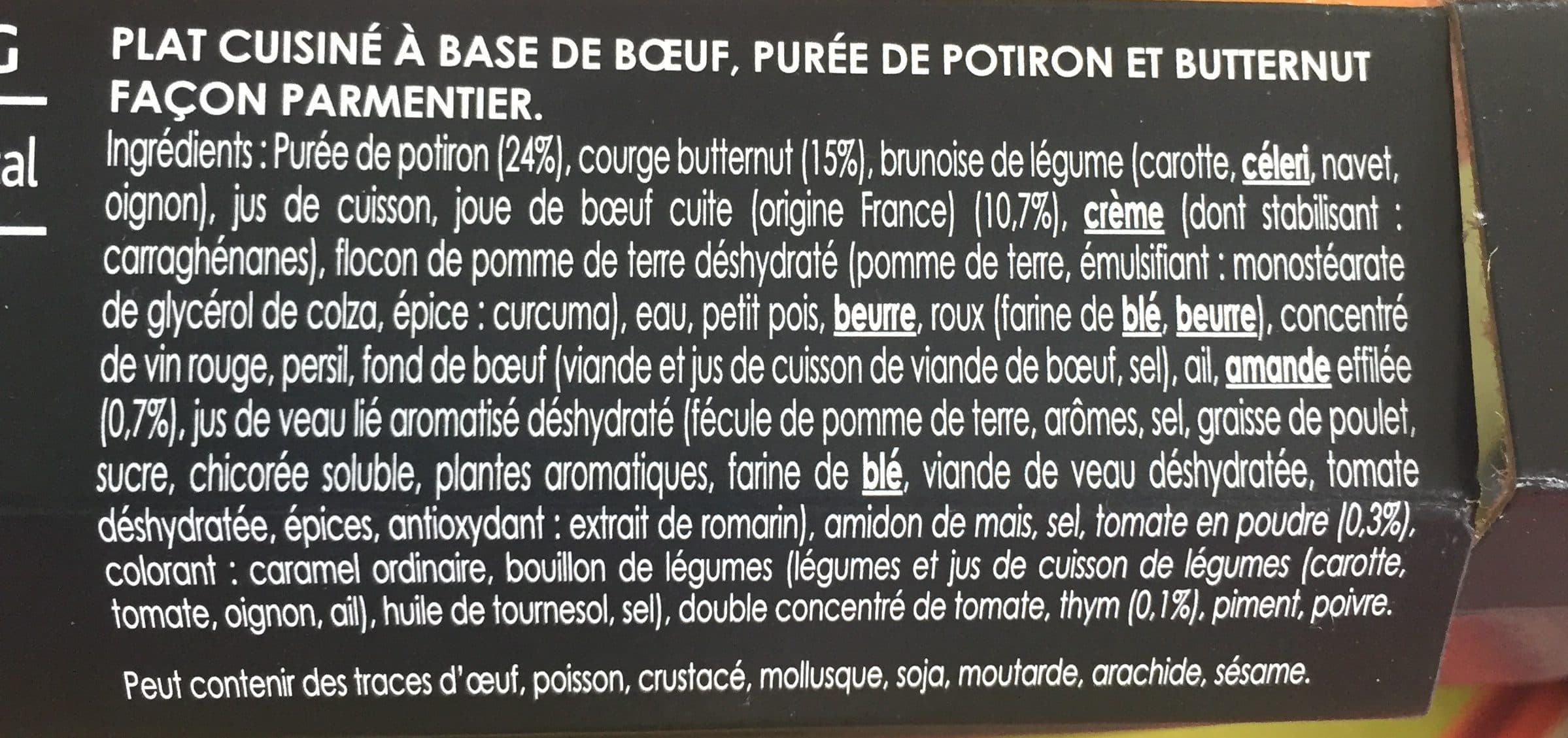 Labeyrie Labeyrie Parmentier de bœuf à la mousseline de potiron & Butternut la barquette de 290 g packshot