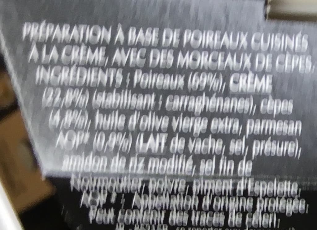Labeyrie Fondue de Poireaux aux Cèpes packshot