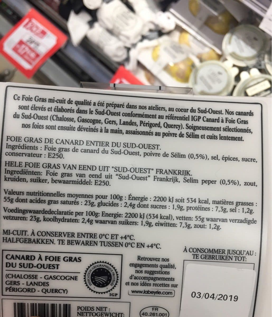 L'Atelier Labeyrie Foie gras de Canard entier du Sud-Ouest packshot