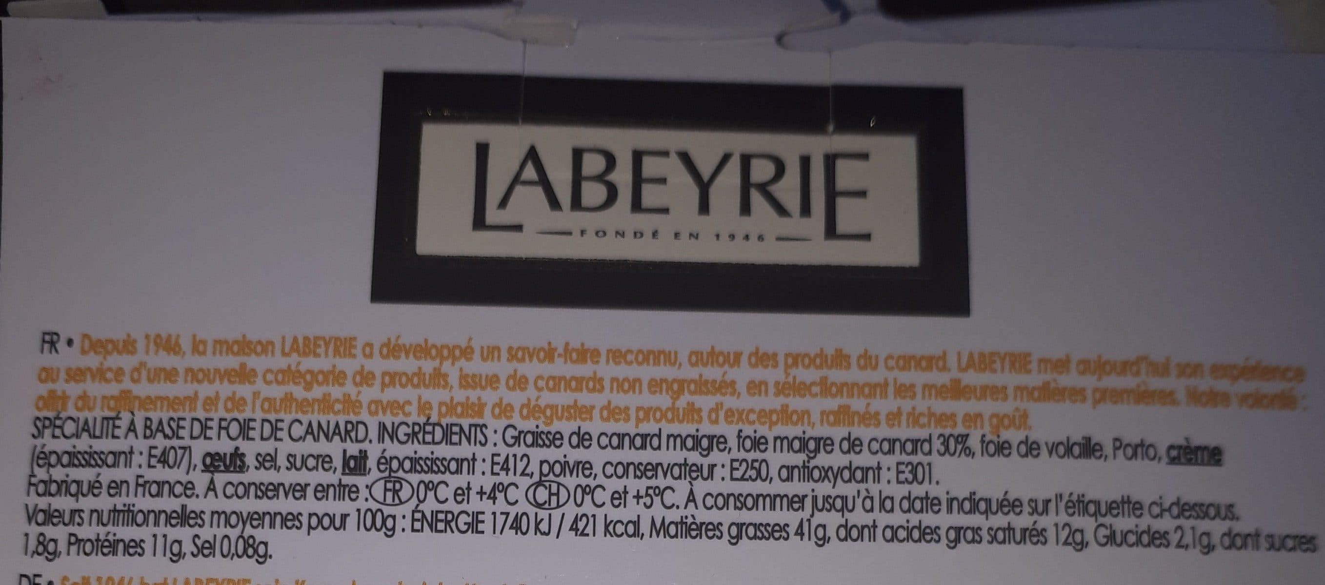 Labeyrie Foie fin de canard packshot