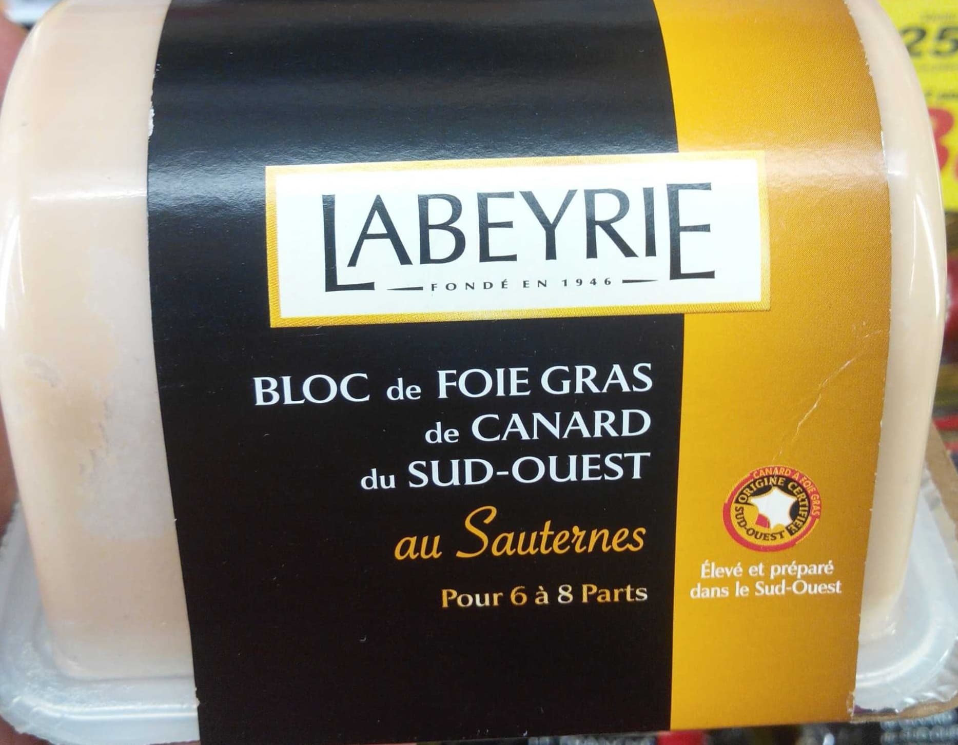 Labeyrie Bloc de foie gras de canard du Sud-Ouest au Sauternes packshot