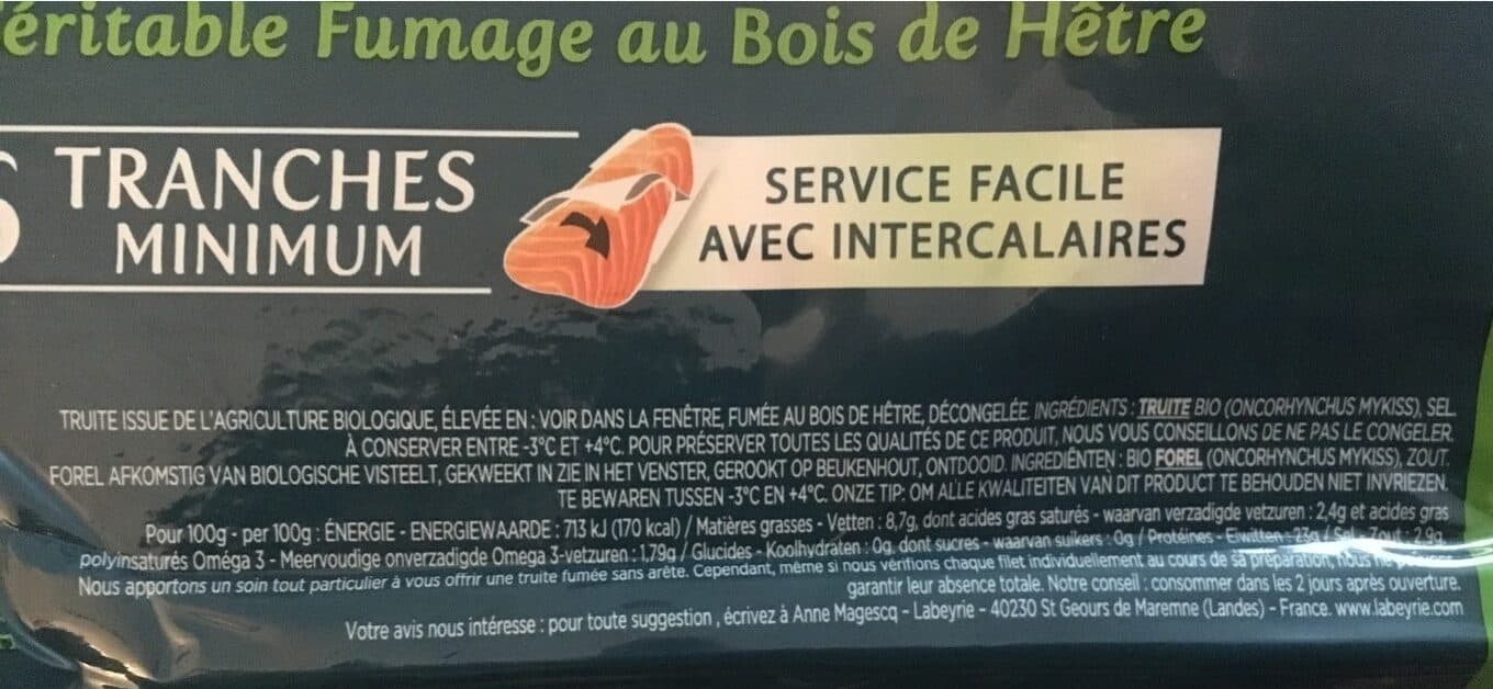 Labeyrie Truite fumée bio packshot