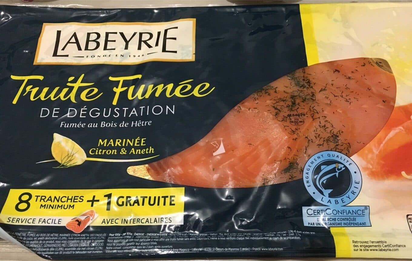 Labeyrie Truite fumée marinée citron packshot