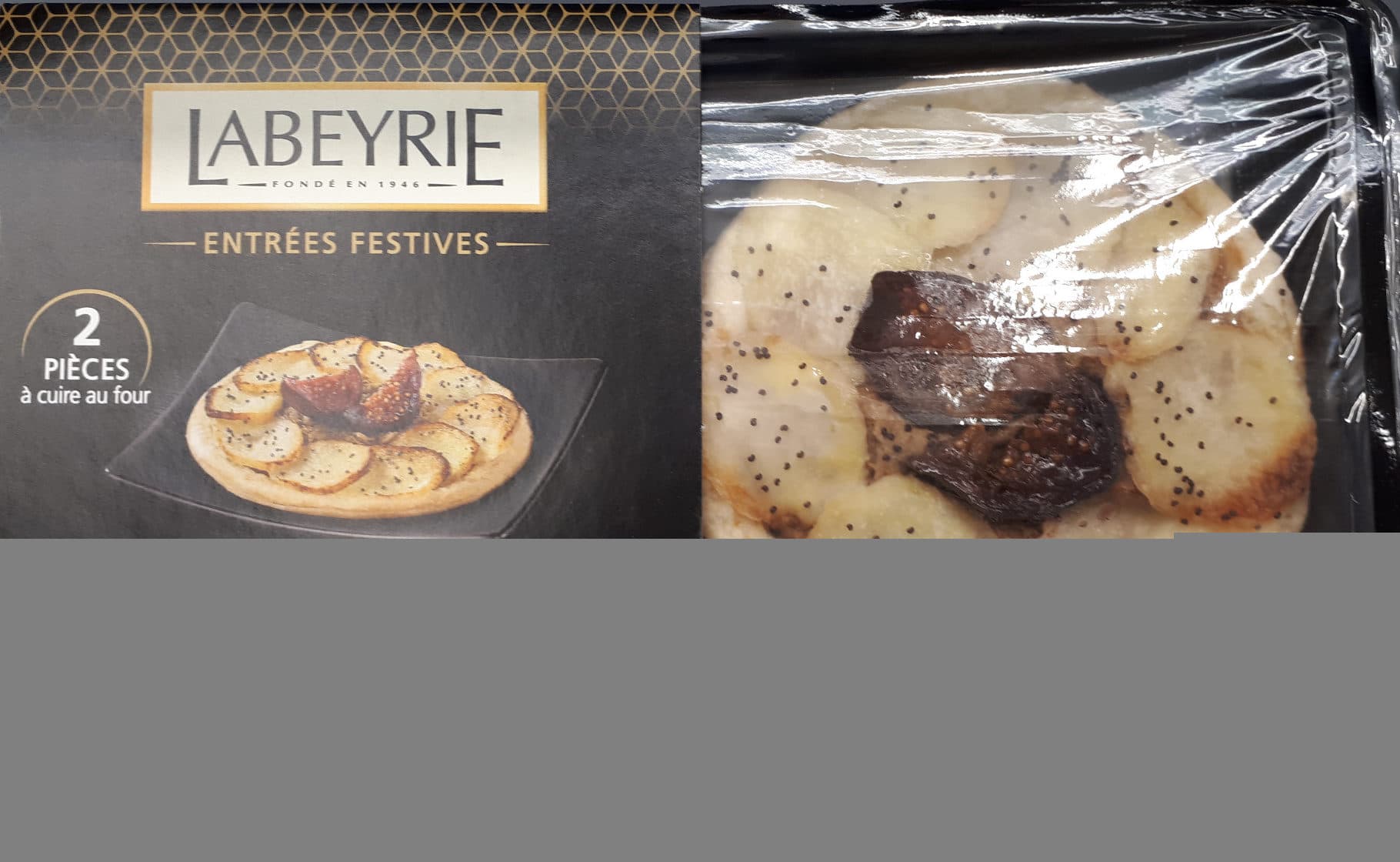 Labeyrie Tartes fines pommes de terre, effiloché de canard à la figue et compotée d'oignons packshot