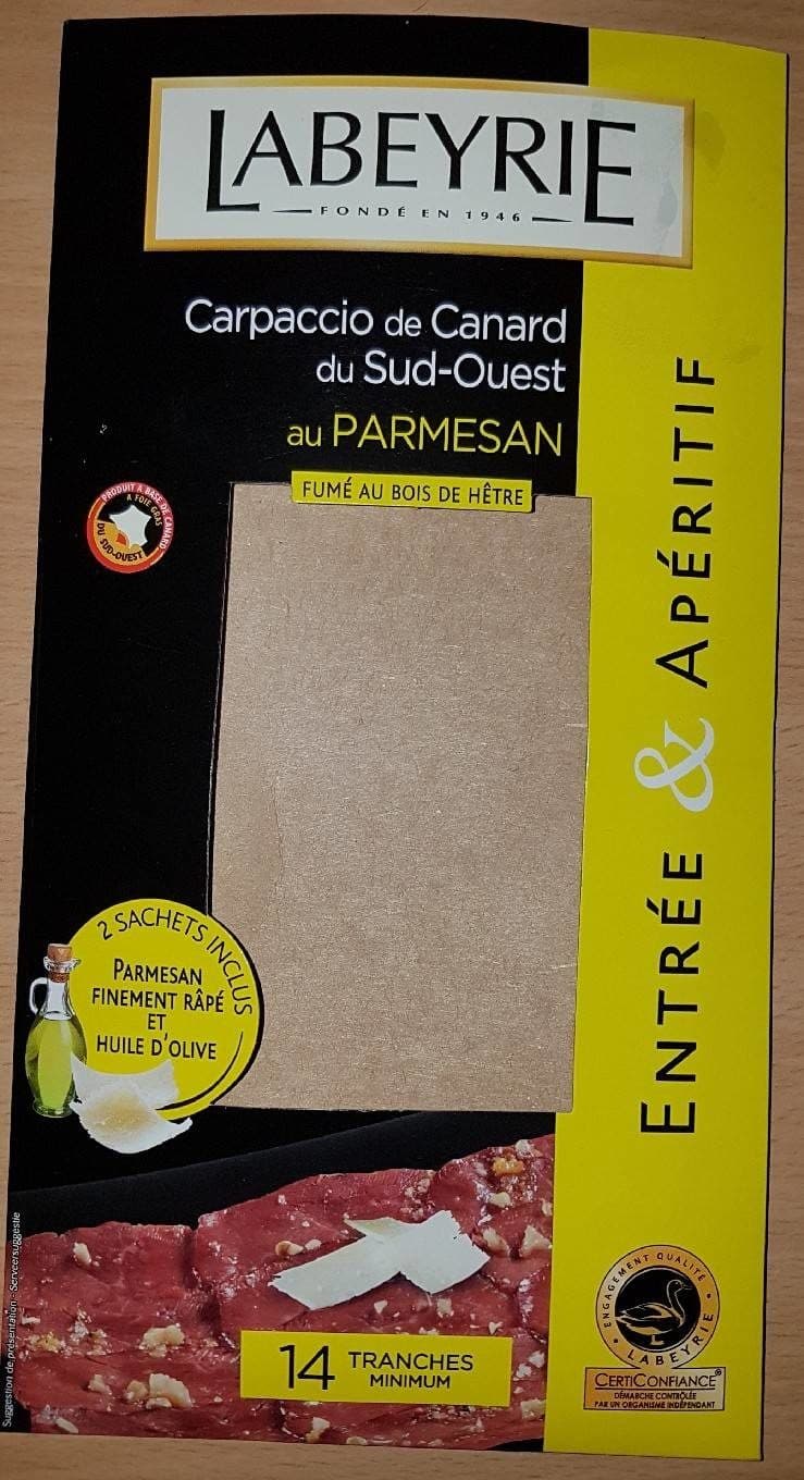 Labeyrie Carpaccio de canard du Sud-Ouest au PARMESAN packshot