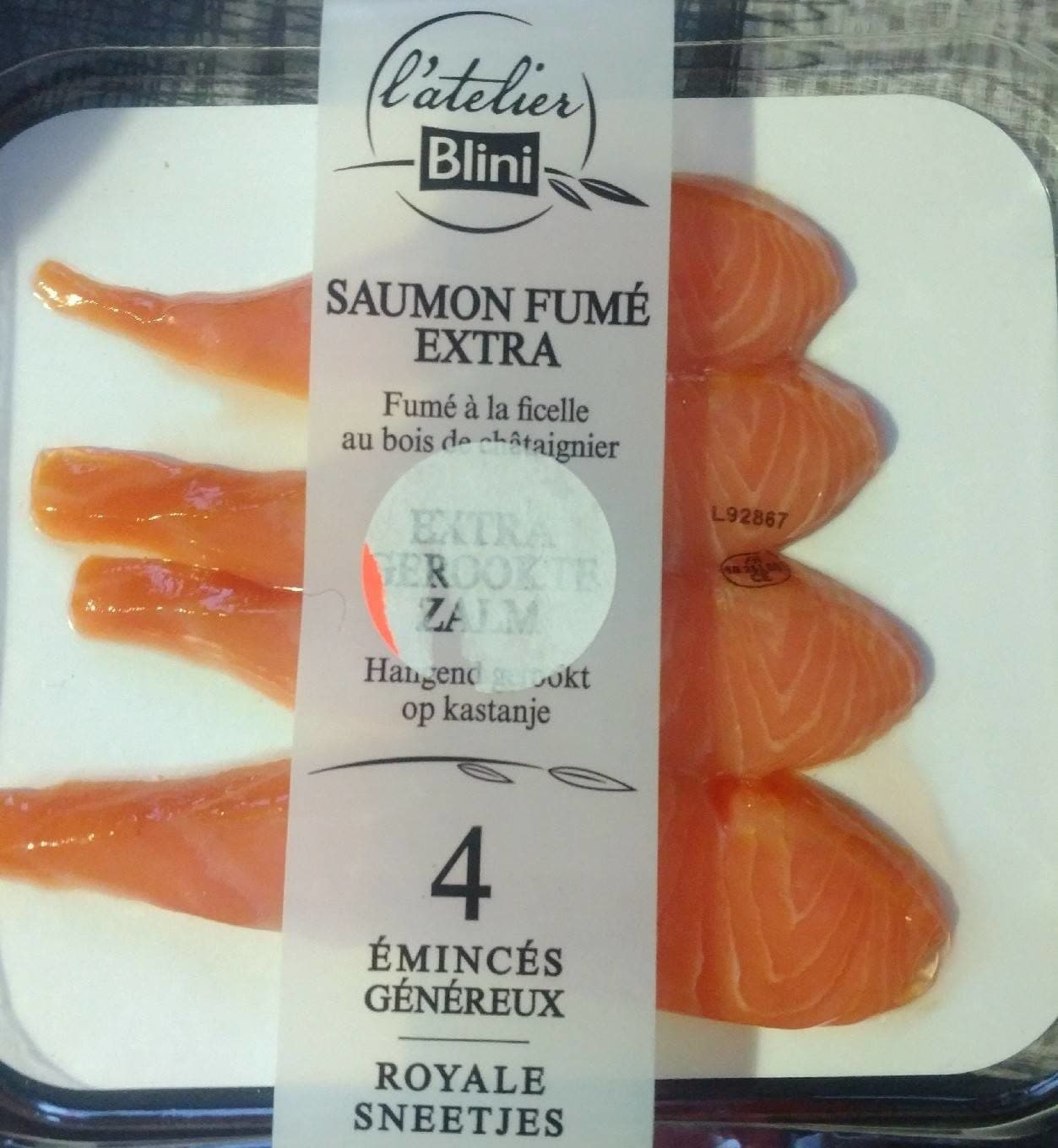 L'atelier Blini Saumon fumé extra packshot