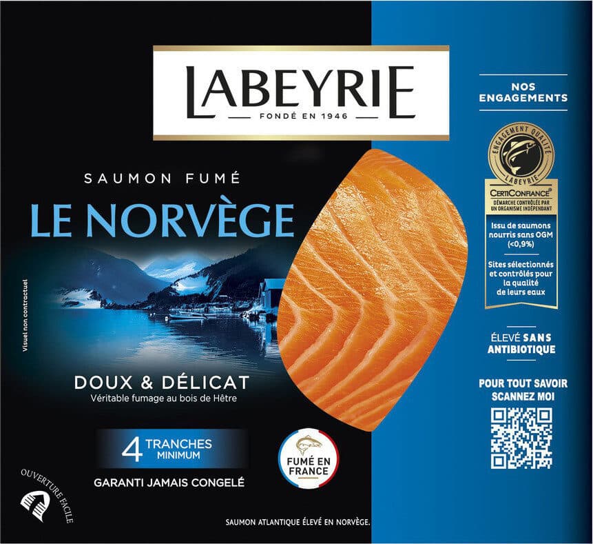 Labeyrie SAUMON ATLANTIQUE DE NORVEGE FUME 4 TRANCHES packshot