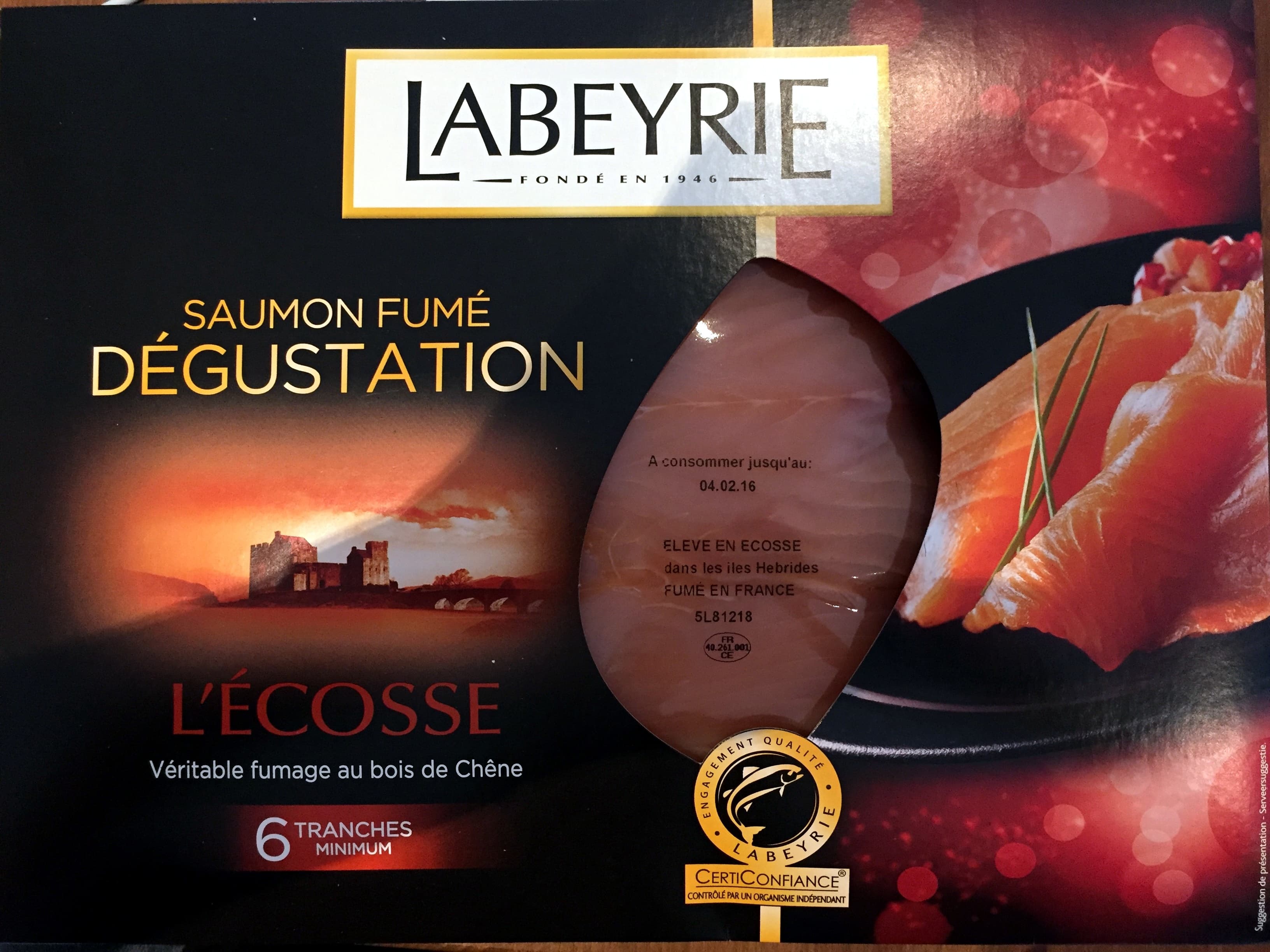 Labeyrie Saumon fumé dégustation L'Ecosse packshot