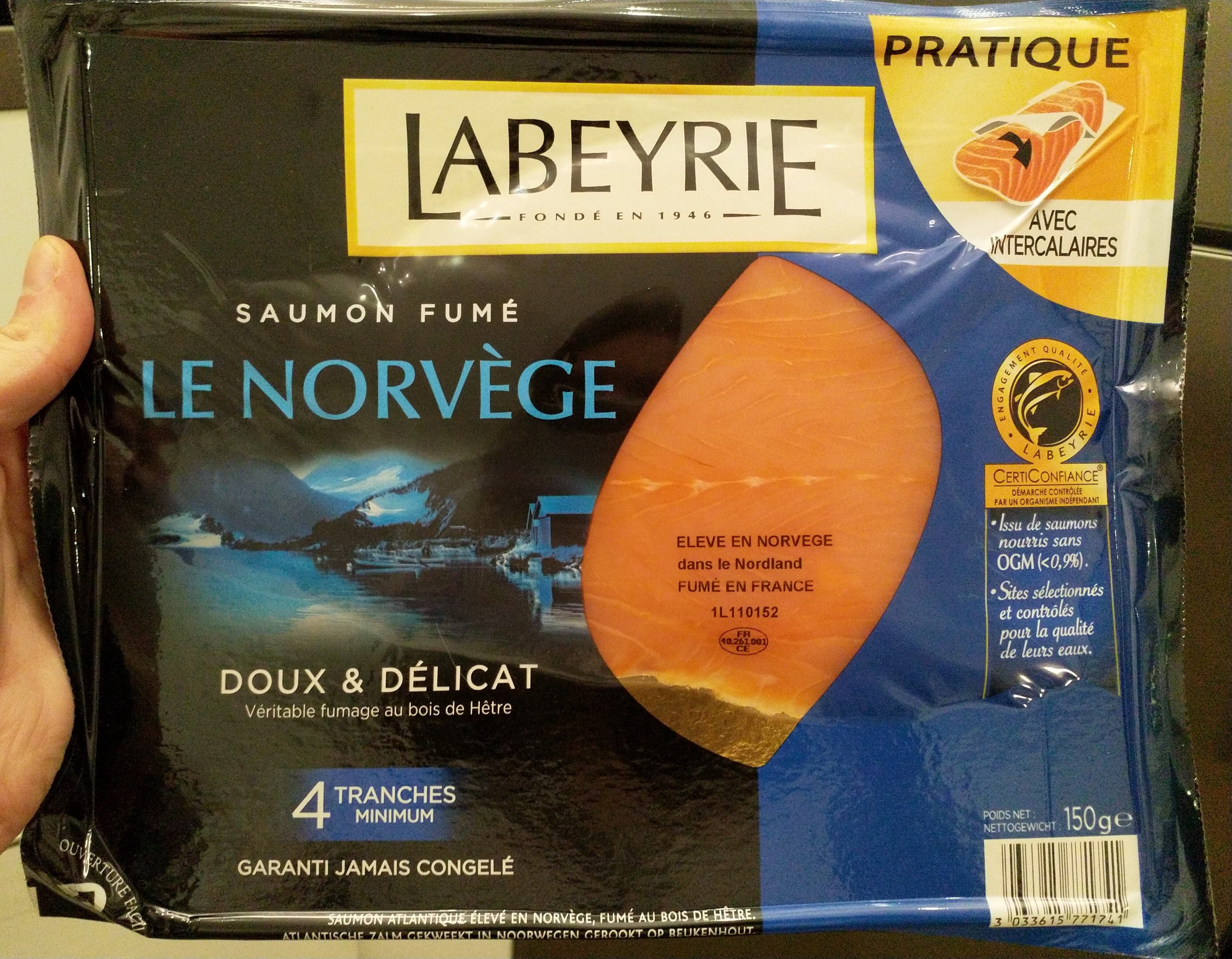Labeyrie Le Norvège - Saumon fumé packshot