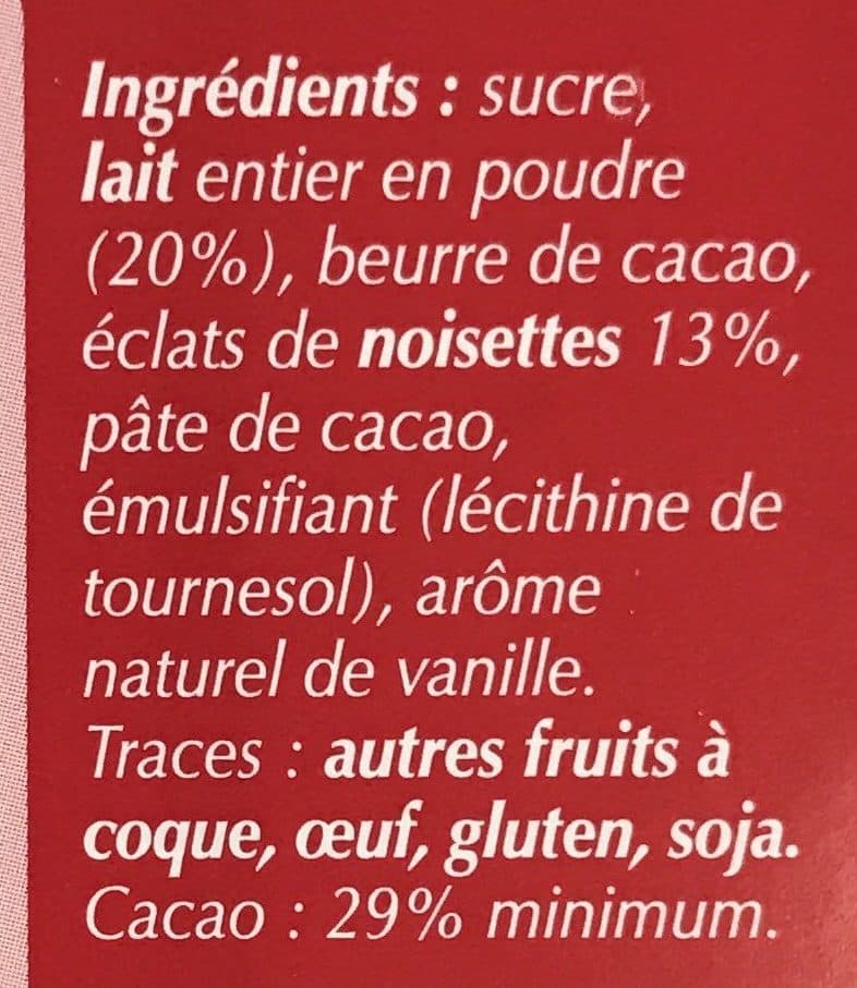 Nestlé Chocolat au Lait Noisettes packshot