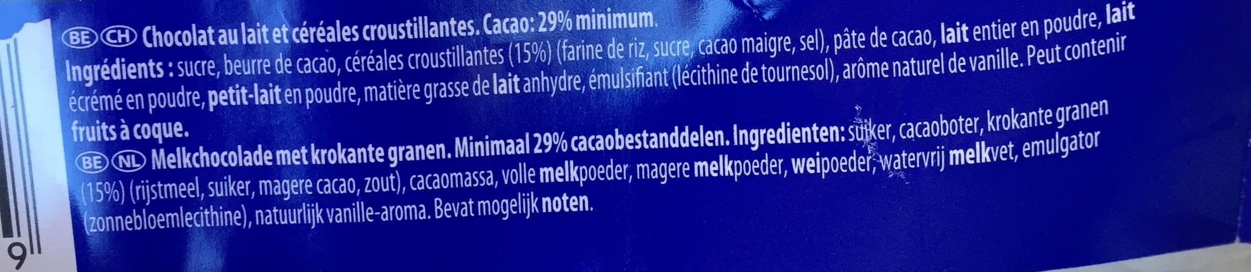 Nestlé CRUNCH Lait Tablette 100g packshot
