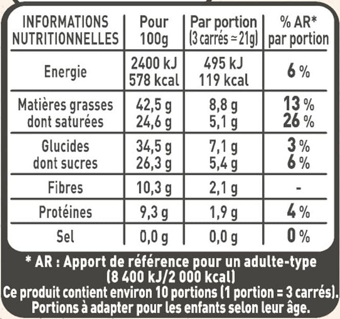 Nestlé NESTLE LES RECETTES DE L'ATELIER - Carrés dégustation Chocolat noir 70% - 210g packshot