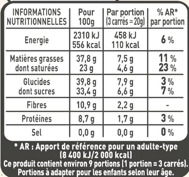 Nestlé NESTLE LES RECETTES DE L'ATELIER - Carrés dégustation Chocolat noir éclats cacao - 192g packshot