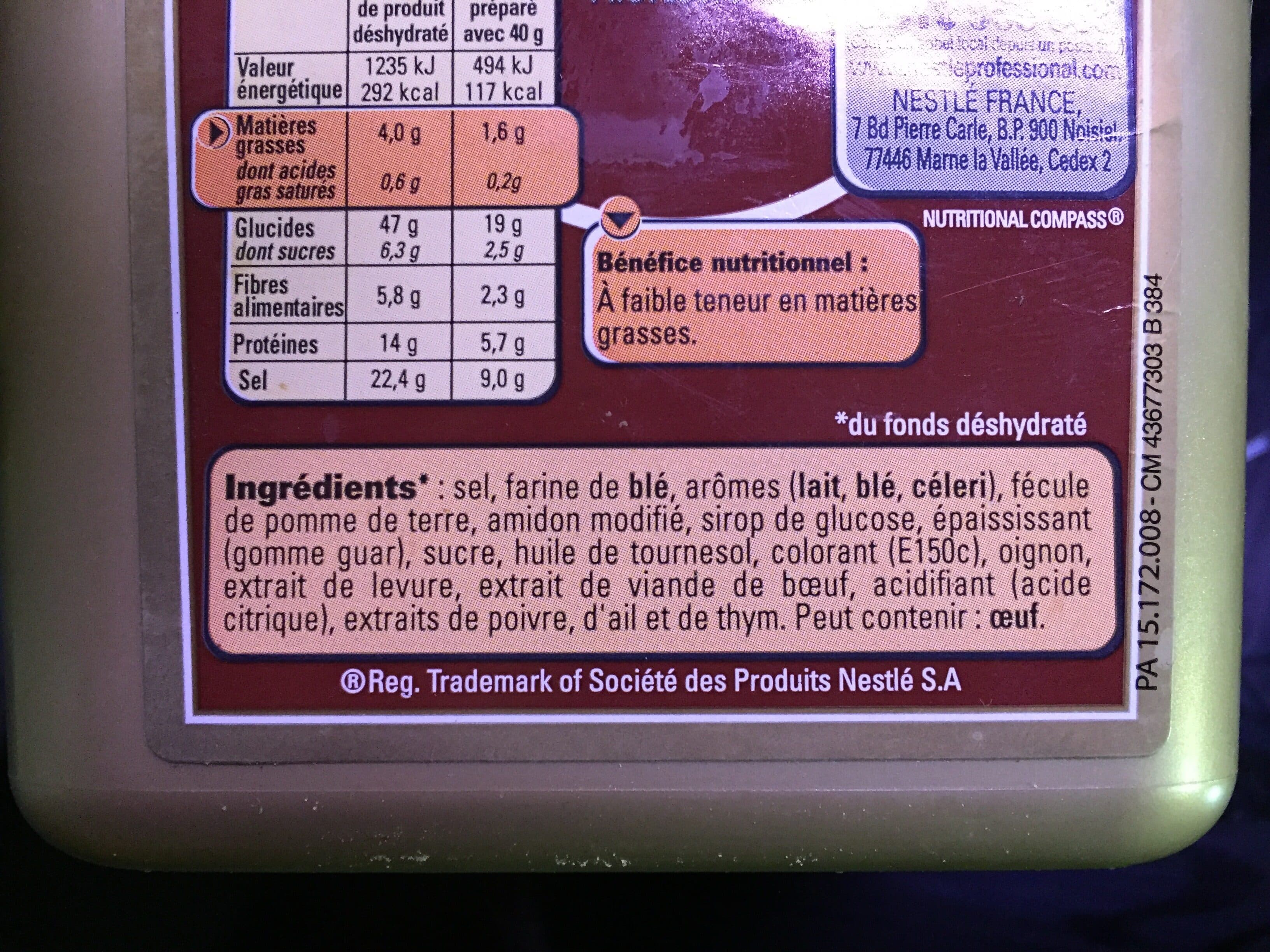 Nestlé Fonds Brun Lié CHEF - Boîte de 600 g pour 15 L à 40 L packshot