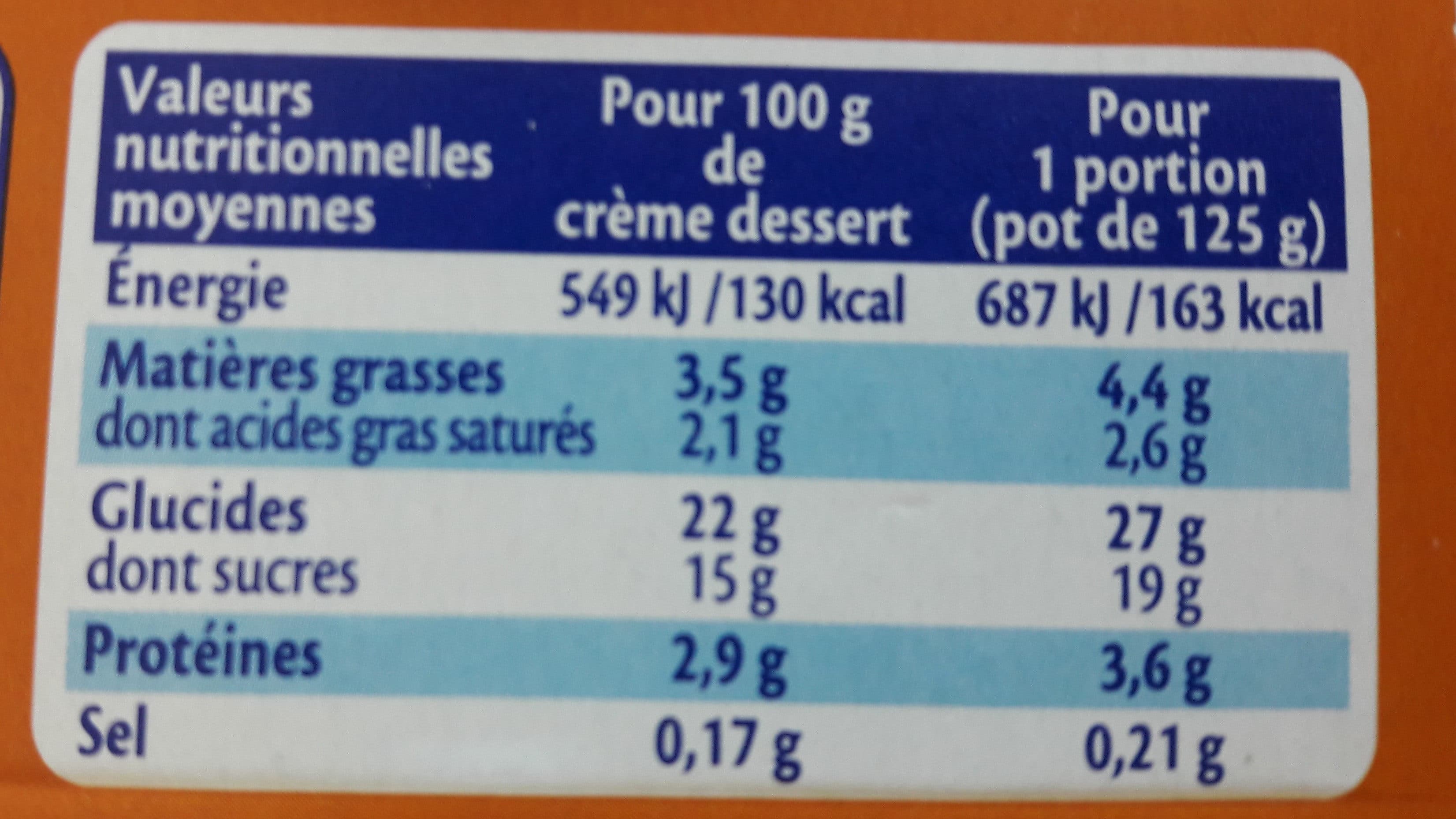 Crème Dessert MONT BLANC Crème dessert Coupelles Caramel 4x125g packshot