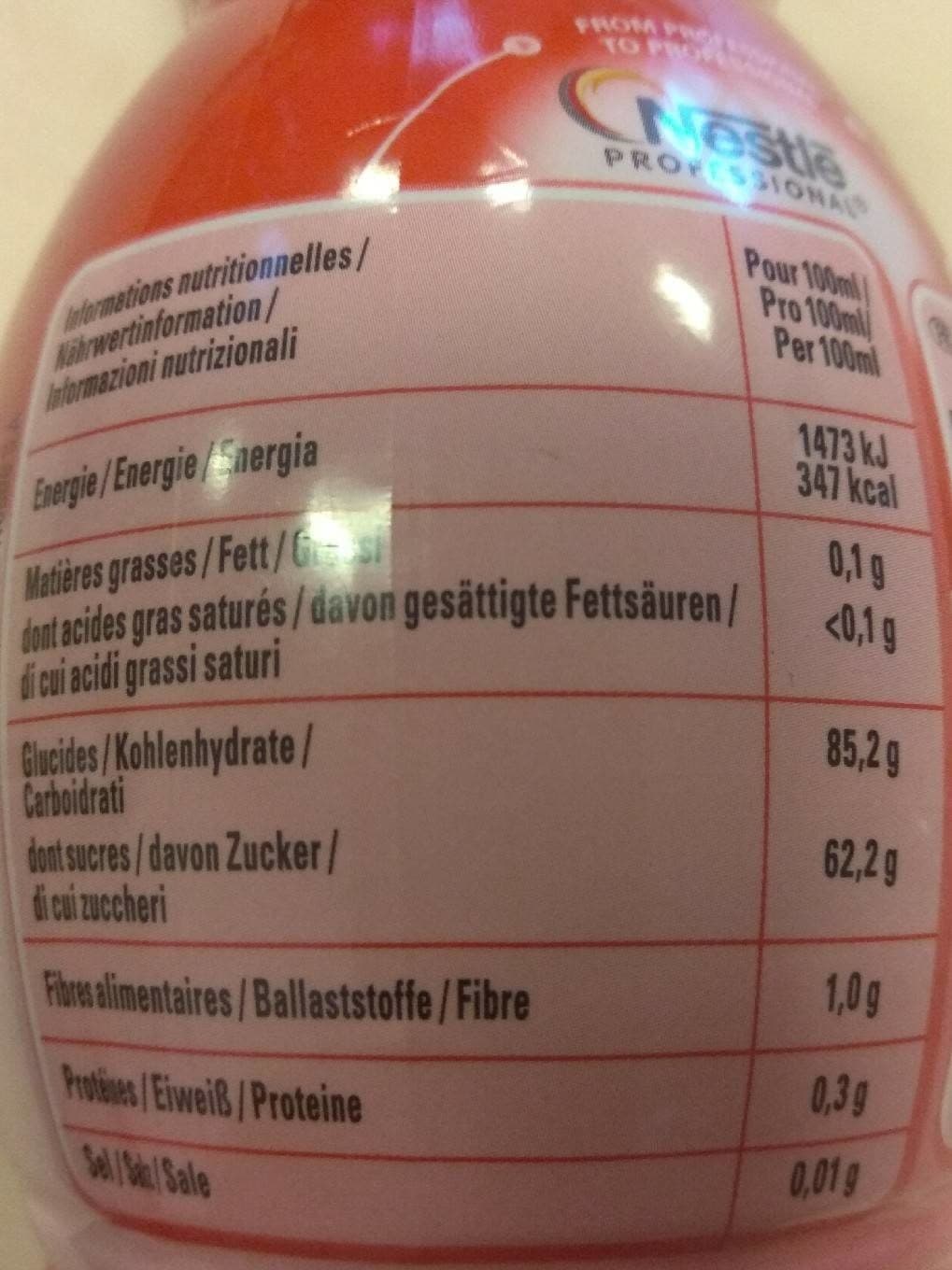 Nestlé Sauce Dessert Fraise NESTLÉ Docello Bouteille de 1 kg packshot