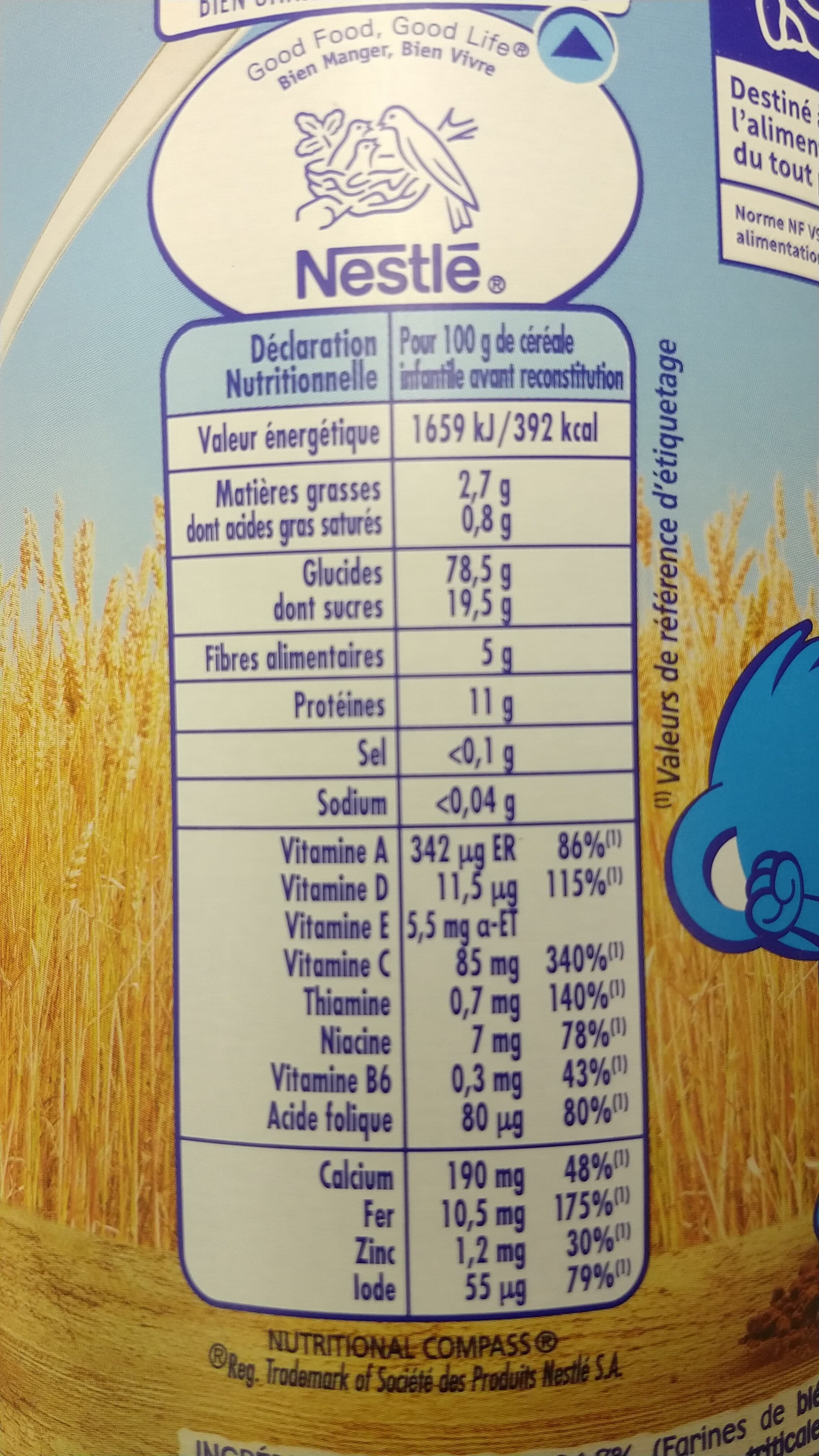 Nestlé NESTLE P'TITE CEREALE Cacao - Boîte 400g- Dès 6 mois packshot