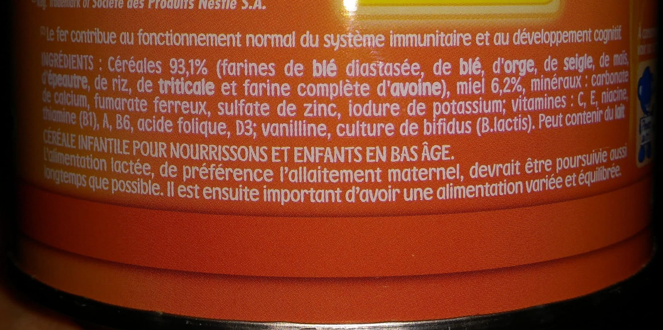 Nestlé NESTLE P'TITE CEREALE Miel - Boîte 400g - Dès 8 mois packshot