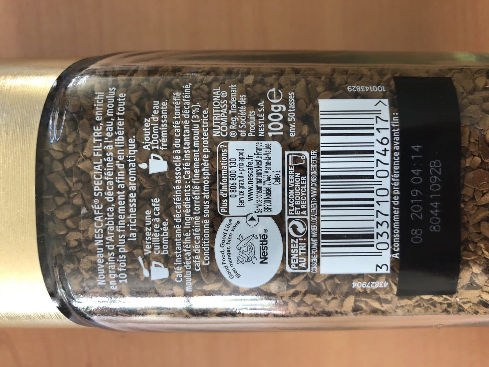 Nescafé NESCAFÉ SPECIAL FILTRE Décaféiné, Café Soluble, Flacon de 100g packshot