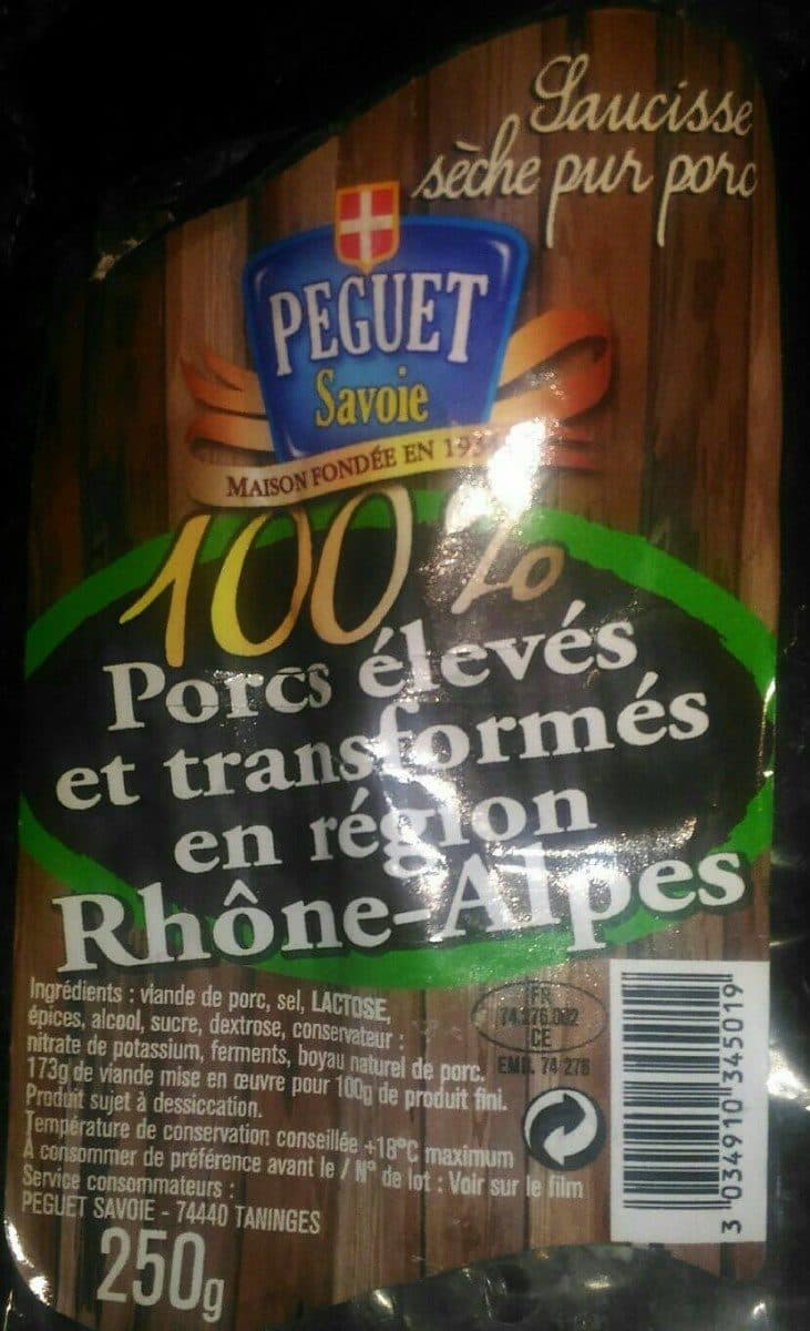 Peguet Saucisson sec de Savoie nature Peguet packshot