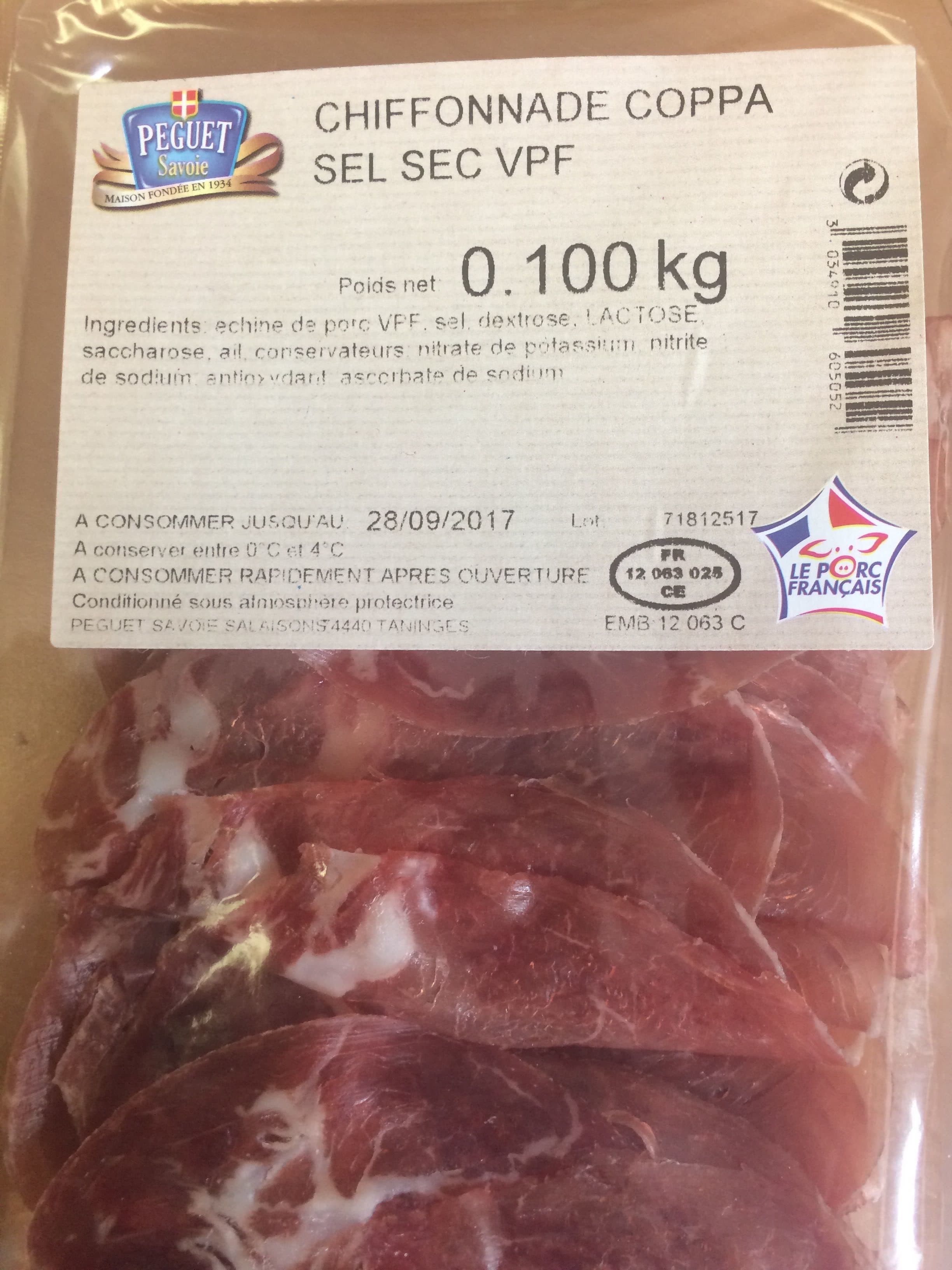 Peguet Chiffonnade coppa de Savoie packshot