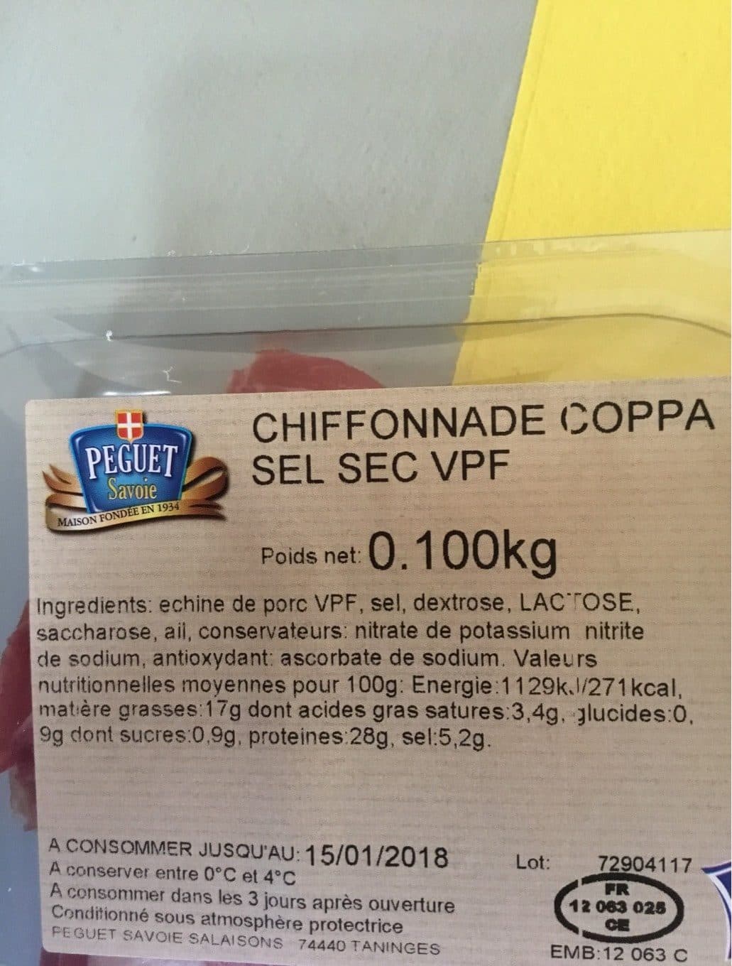 Peguet Chiffonnade coppa de Savoie packshot