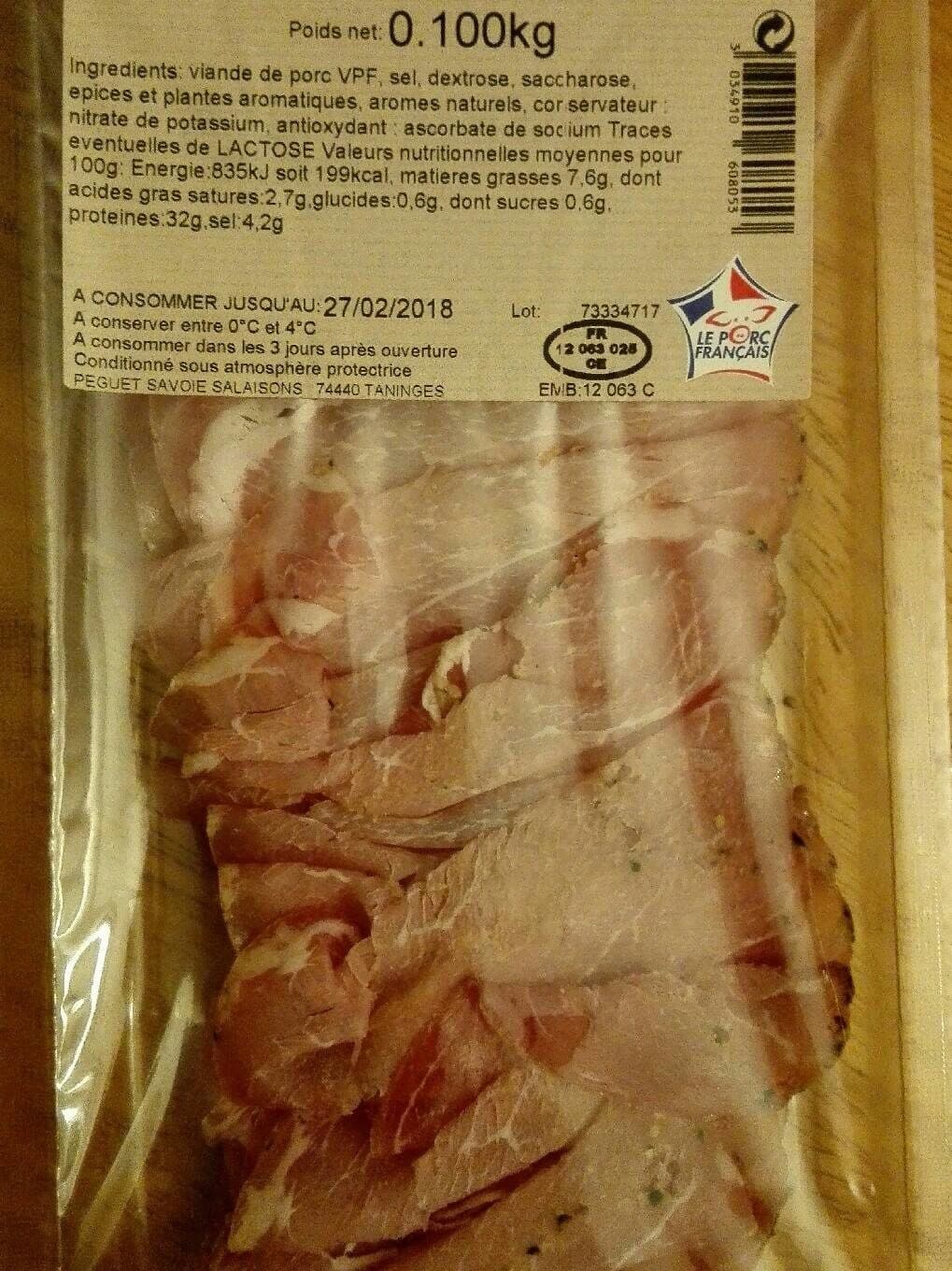 Peguet Chiffonnade viande séchée de montagne packshot
