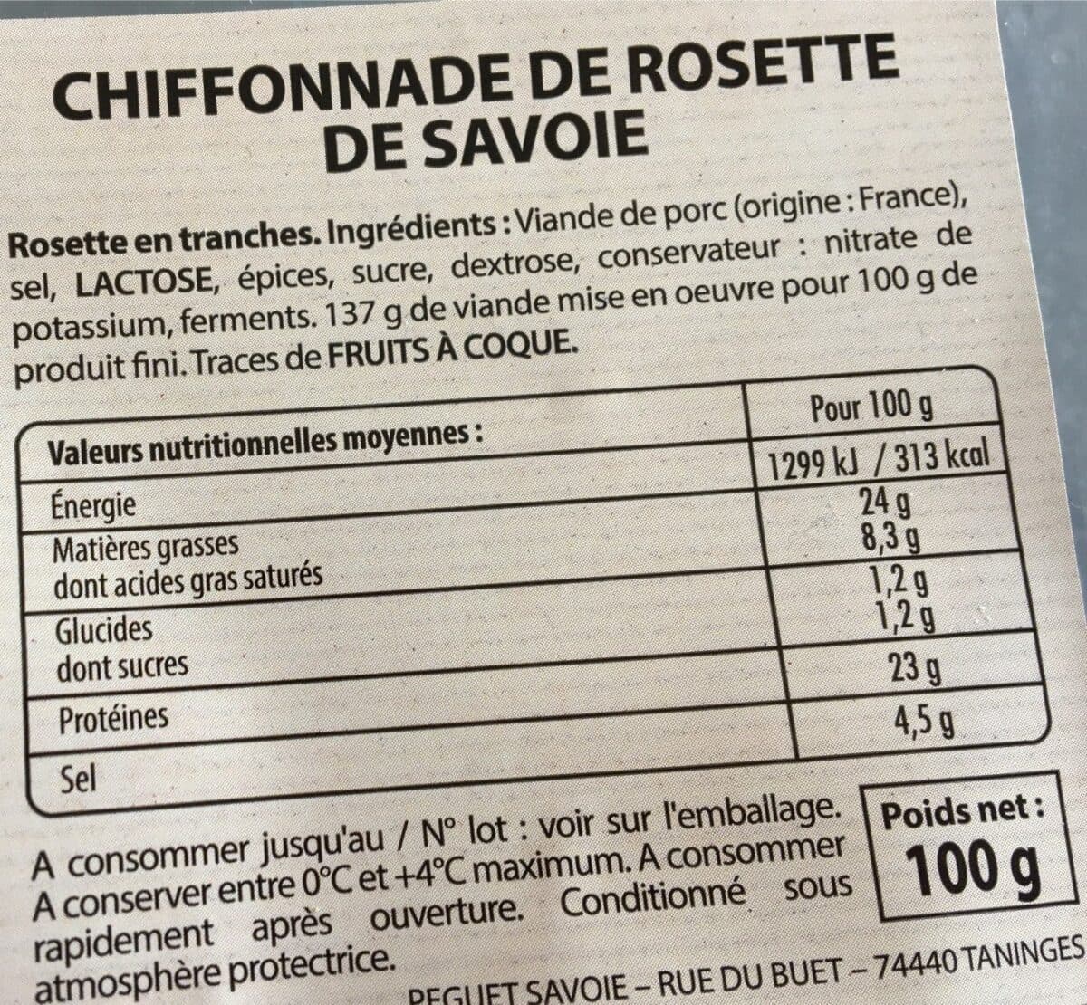 PEGUET SAVOIE Chiffonnade rosette de Savoie packshot