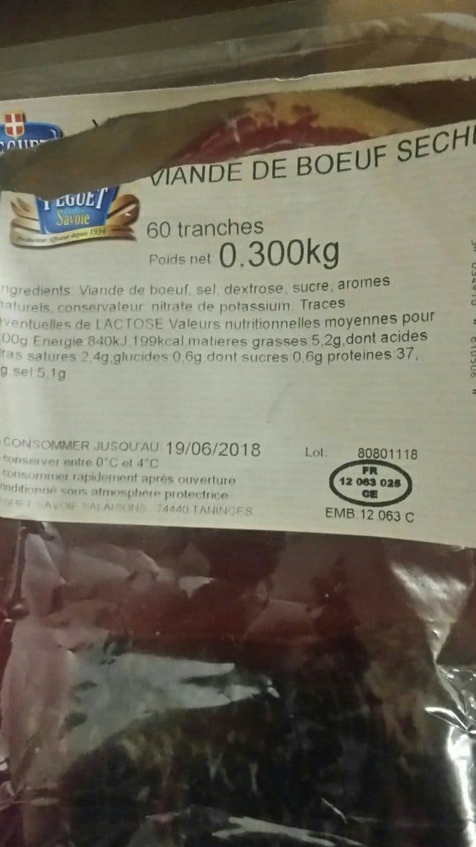 Open Food Facts Viande de bœuf séchée packshot