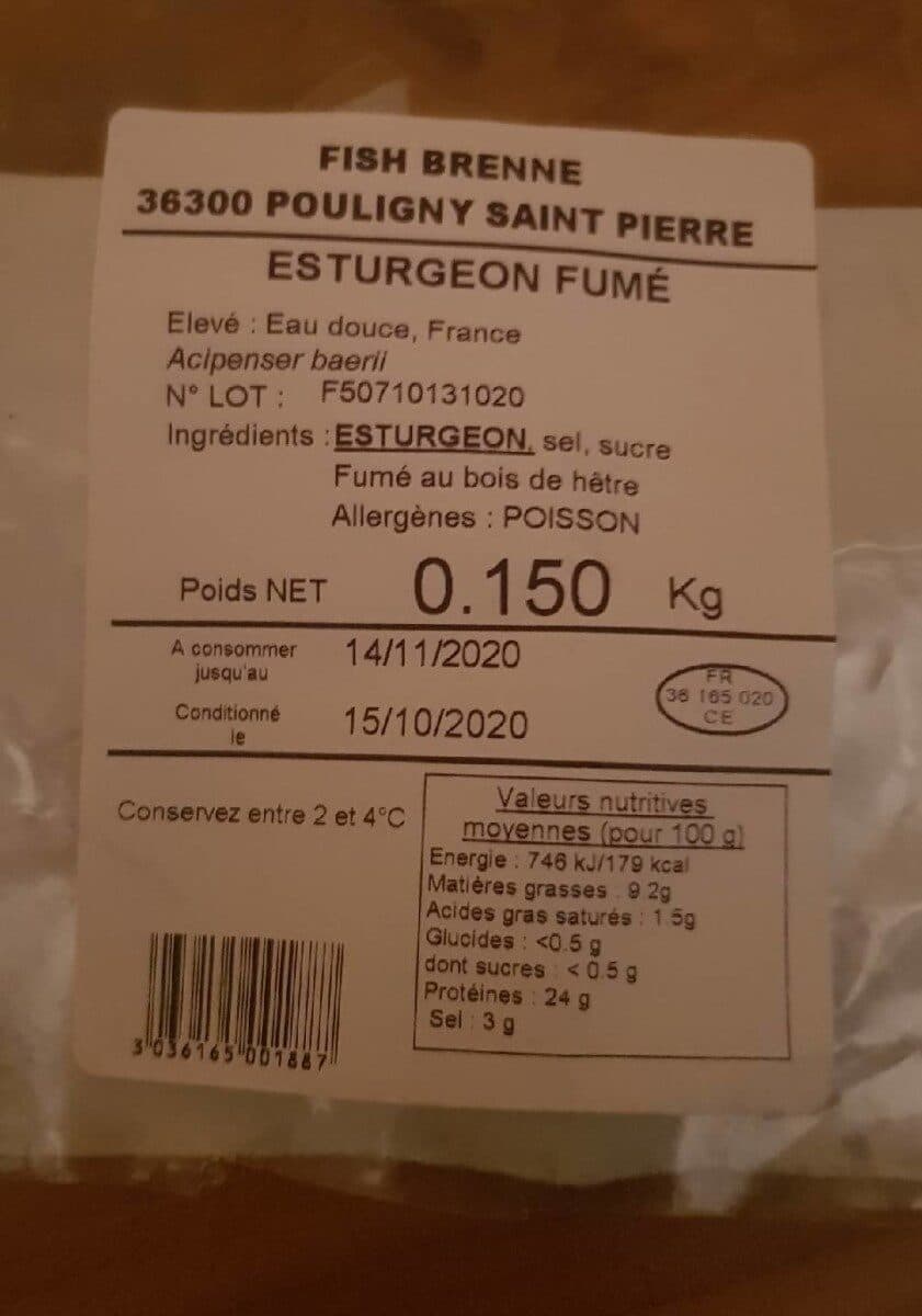 Open Food Facts Esturgeon fumé packshot
