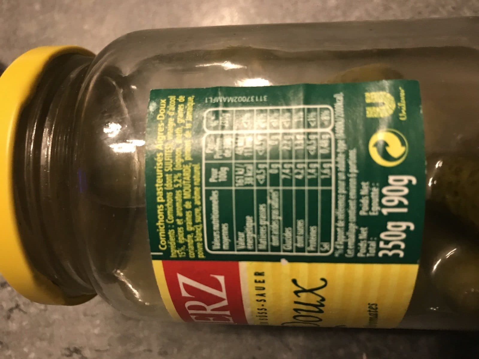 Hartherz HARTHERZ Cornichons Aigres-Doux Bocal 190g packshot