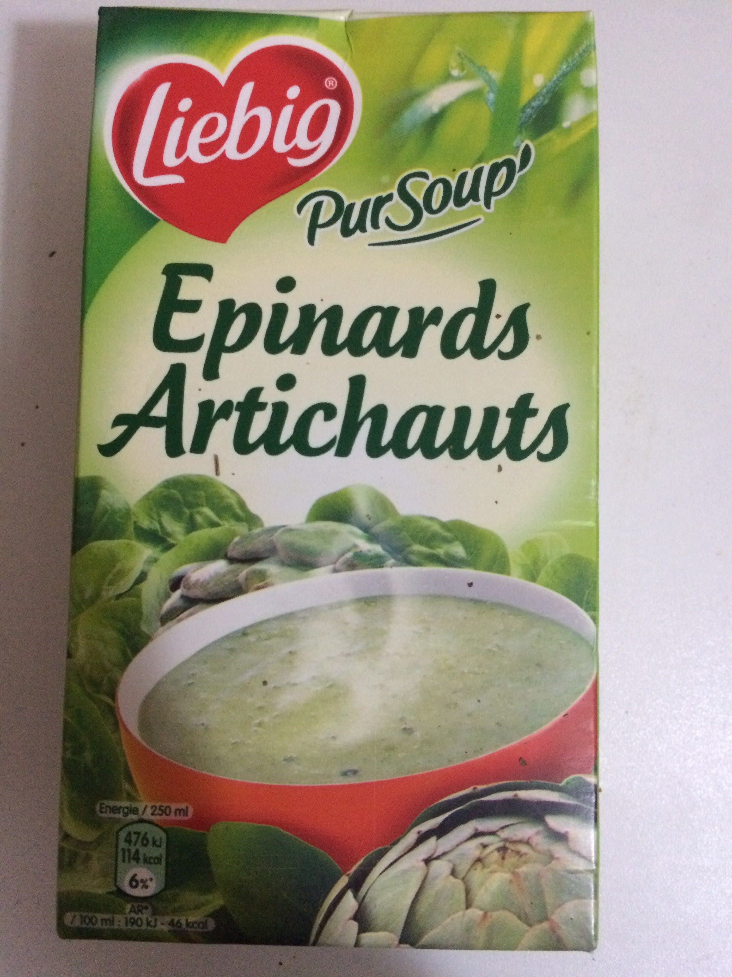 Liebig Pur Soup' - Épinards, artichauts packshot