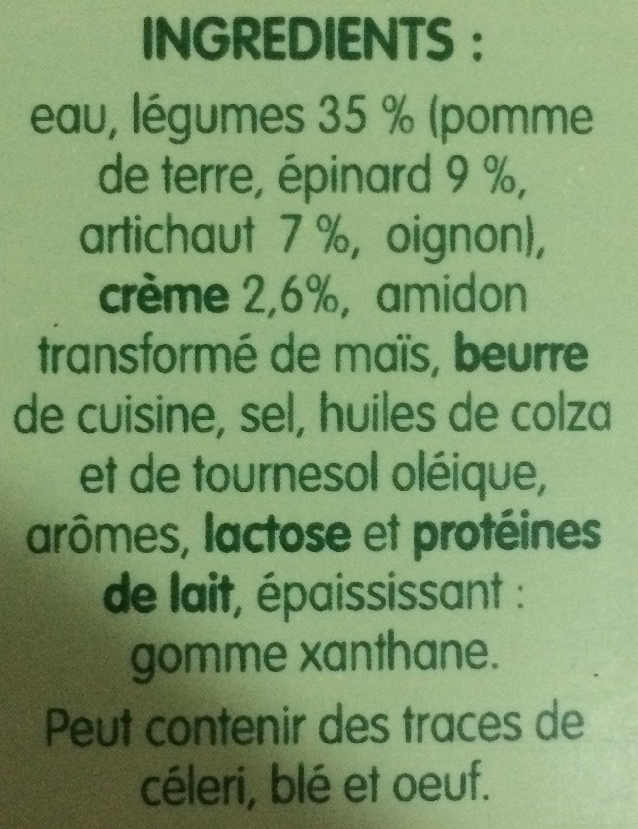 Liebig Pur Soup' - Épinards, artichauts packshot