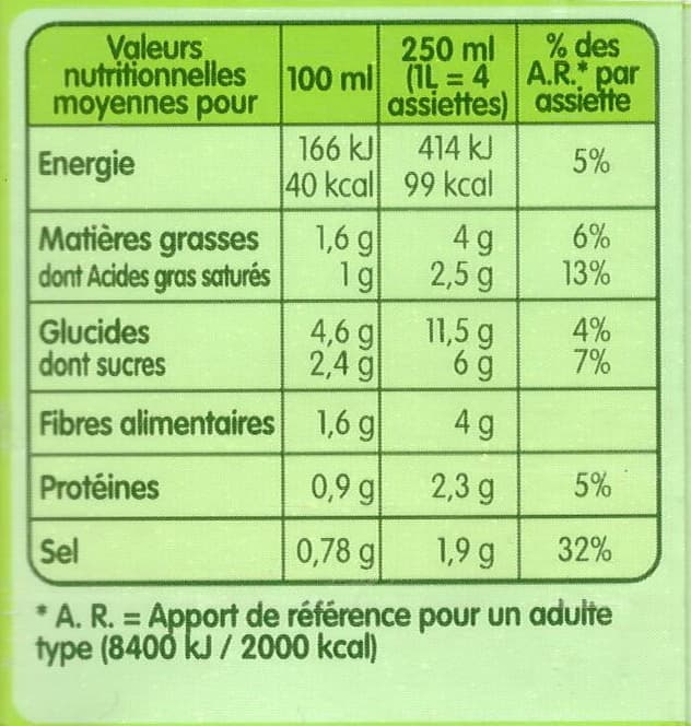 Liebig Pur Soup' Carottes fraîches et pointe de crème packshot