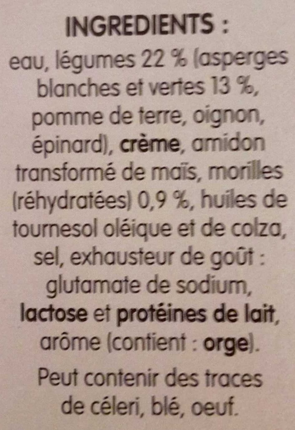 Liebig Duo d'asperges aux eclats de morilles packshot