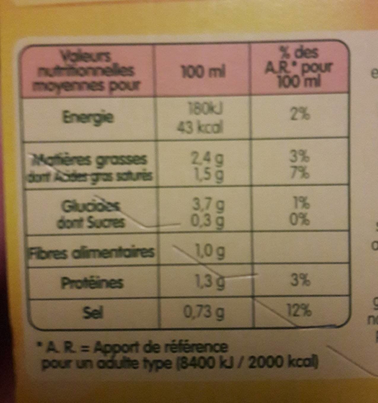 Liebig Doux Plaisirs Légumes au Kiri packshot