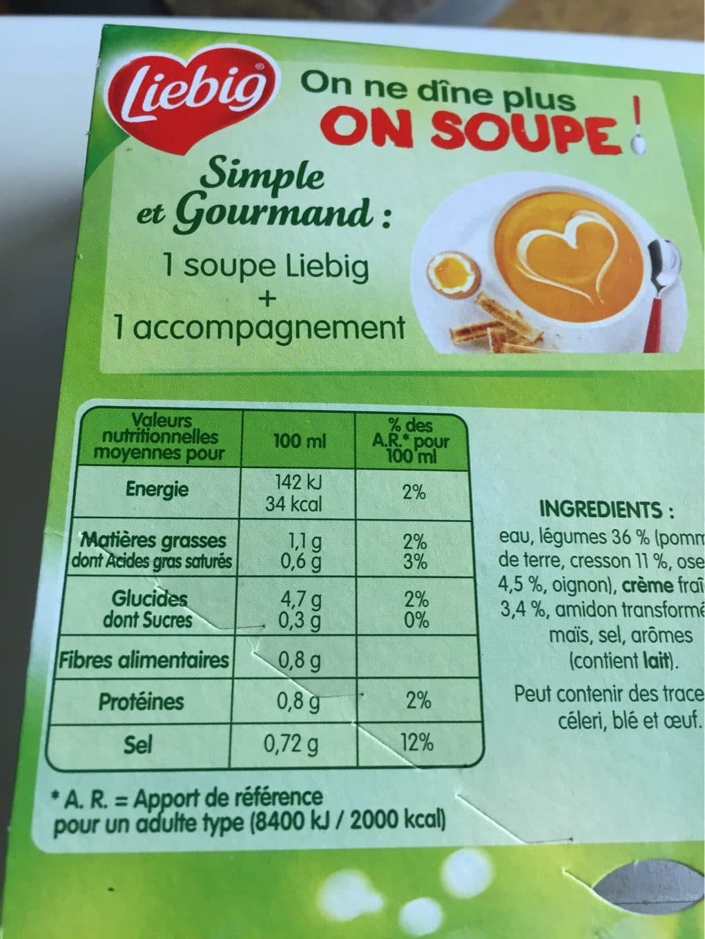 Liebig PurSoup' Oseille Cresson et crème fraîche packshot