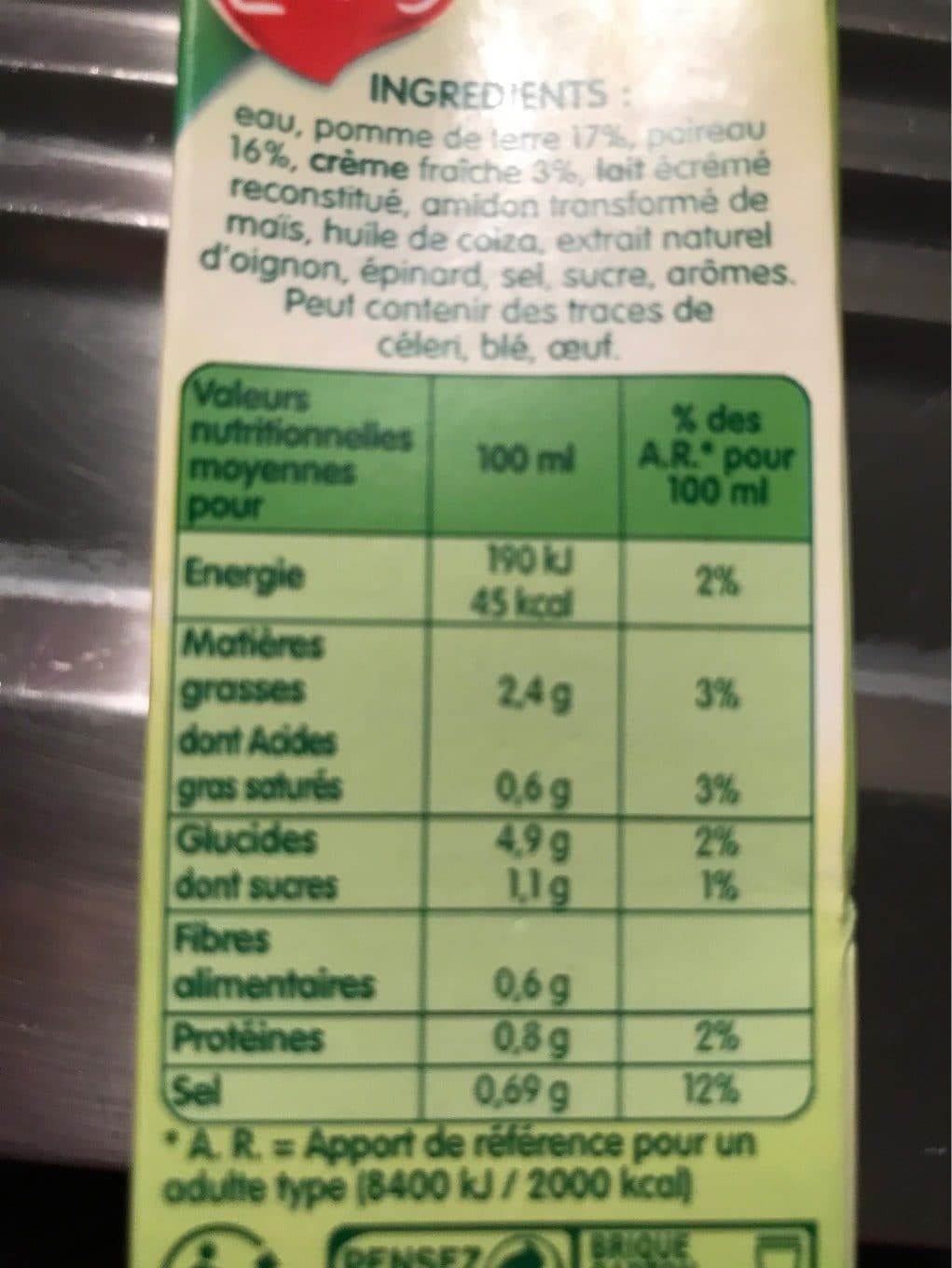 Liebig Velouté de poireaux pommes de terre a la creme fraiche packshot